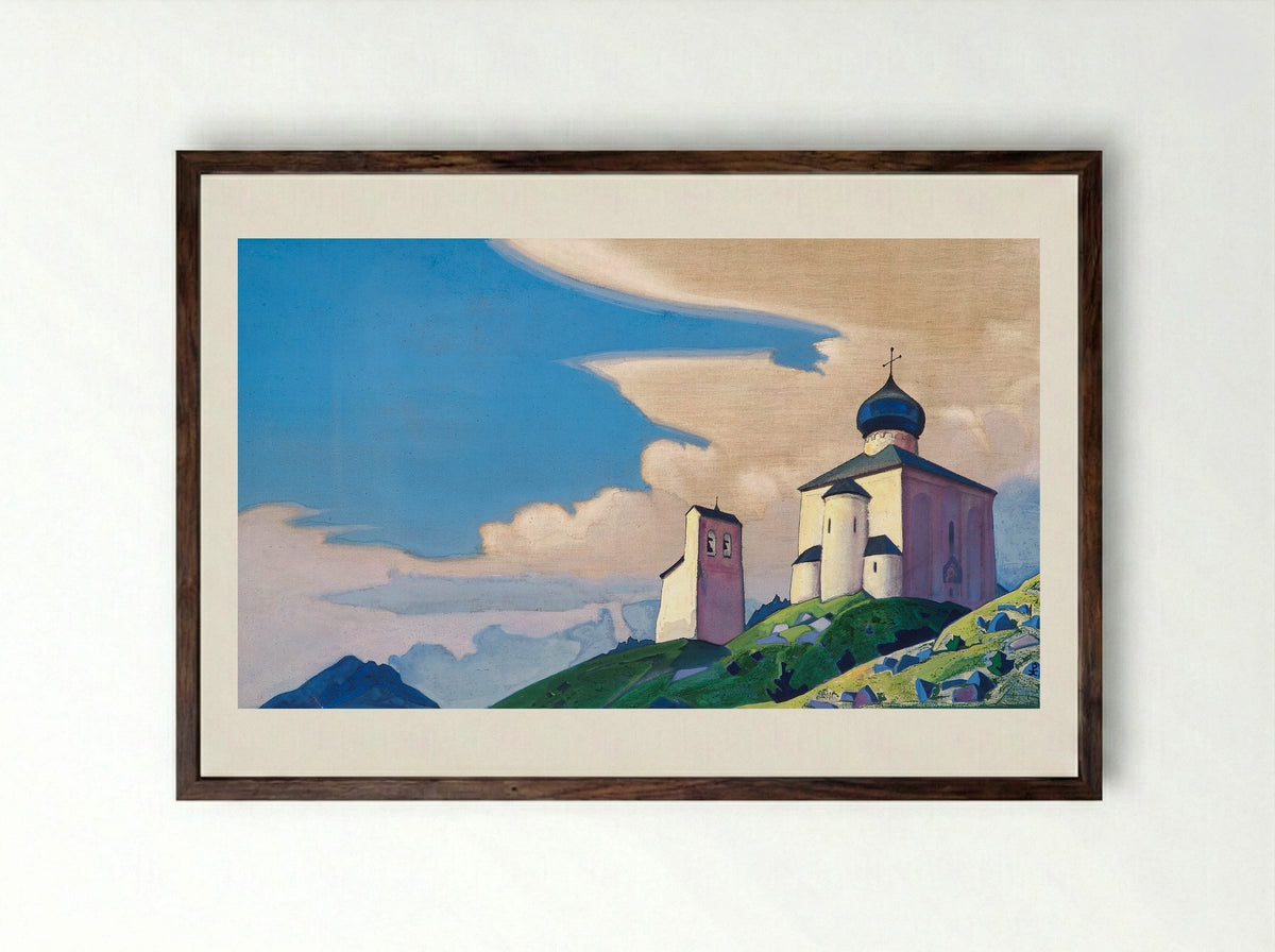St. Sergius Hermitage - Nicholas Roerich - Framed Print Dark Wood