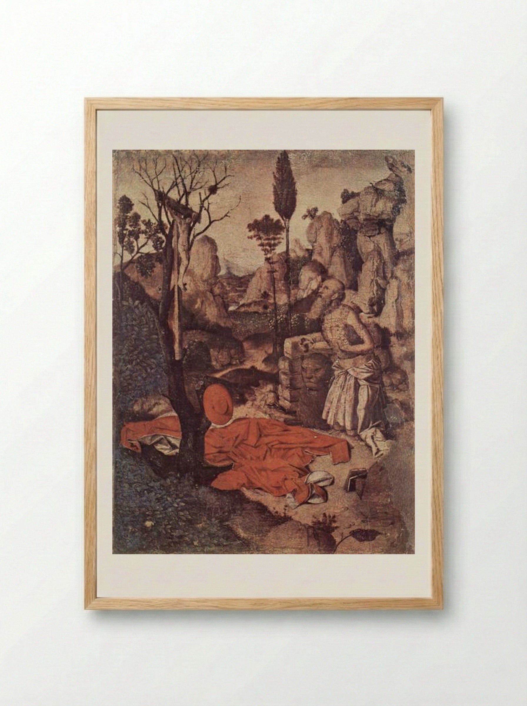 St. Jerome Penitent - Antonello da Messina - Framed Print Wood