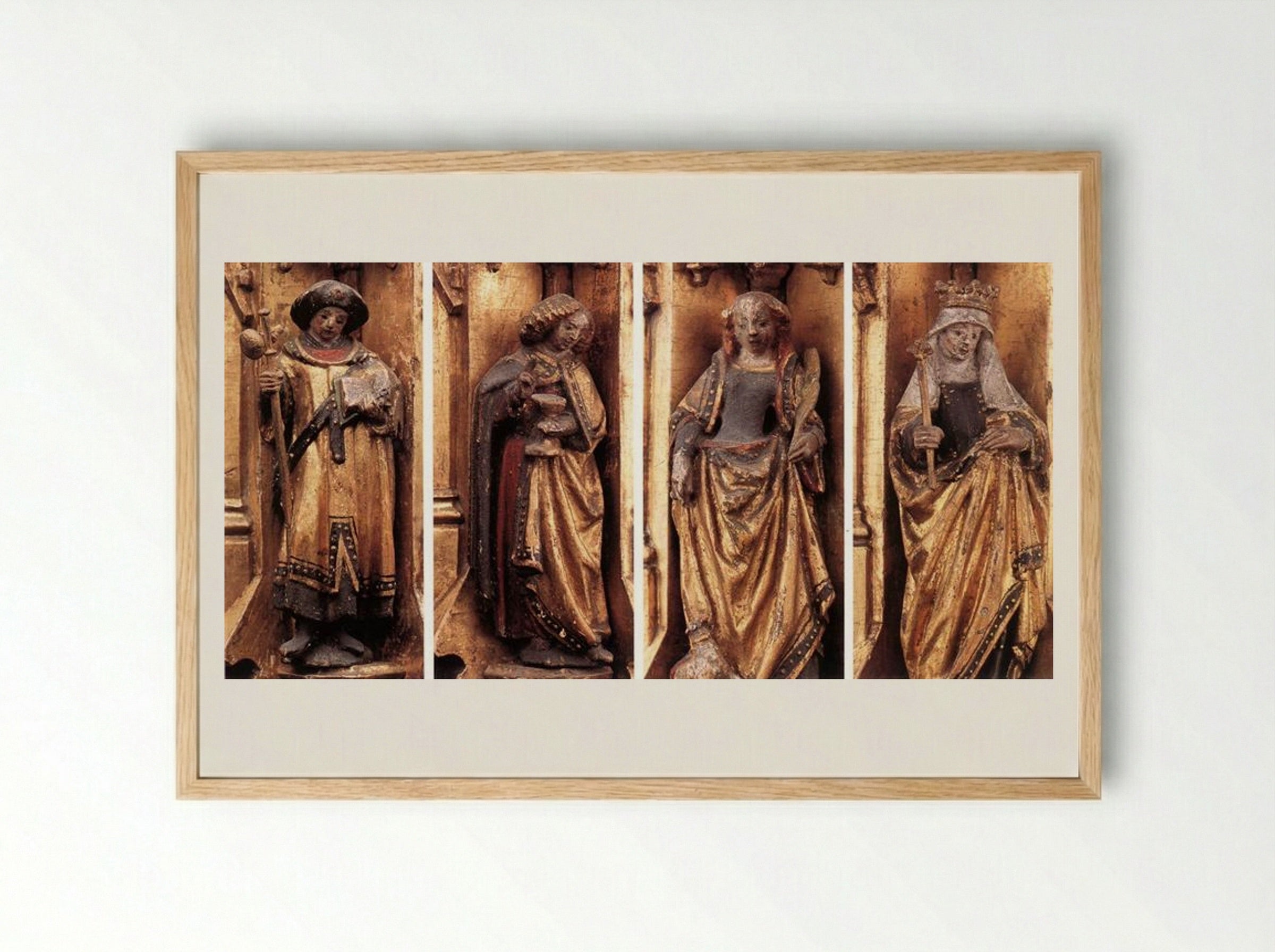 St. Ursula Shrine: Figures - Hans Memling - Framed Print Wood