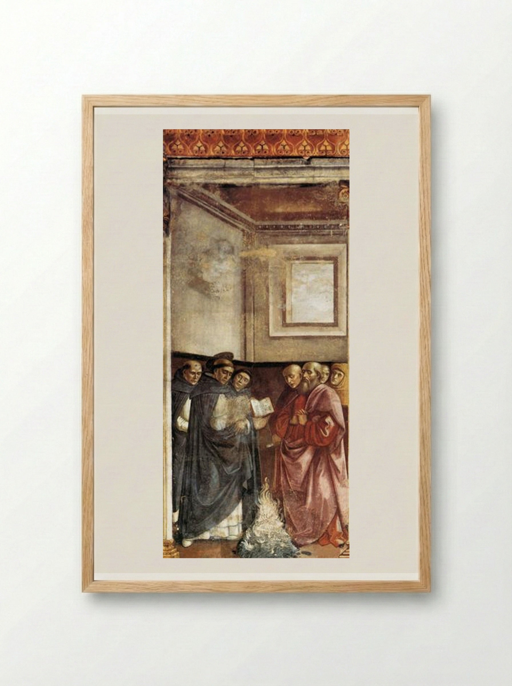 St. Dominic Burning Heretical Writings - Domenico Ghirlandaio - Framed Print Wood