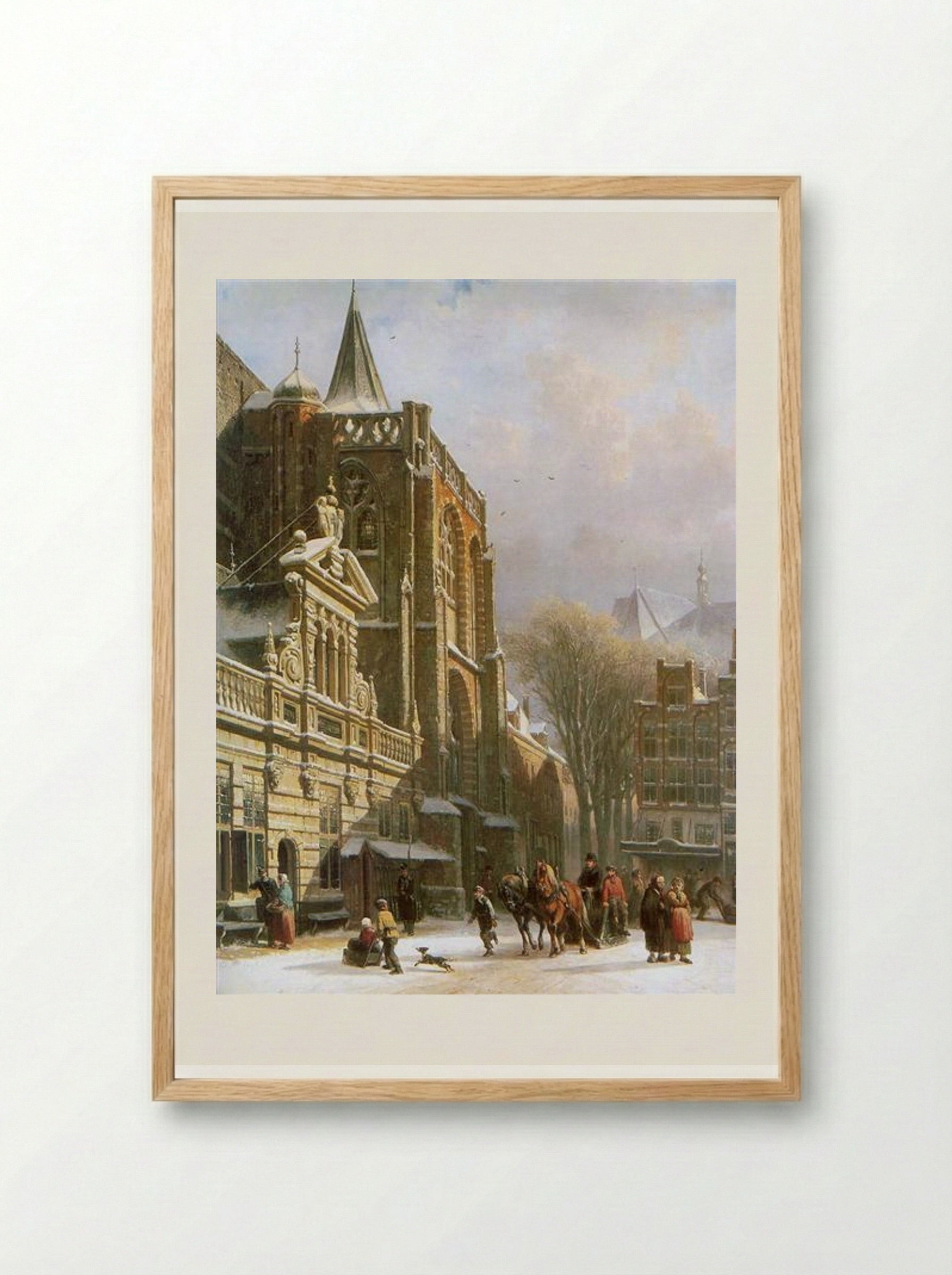 St. Michael Church in Zwolle - Cornelis Springer - Framed Print Wood