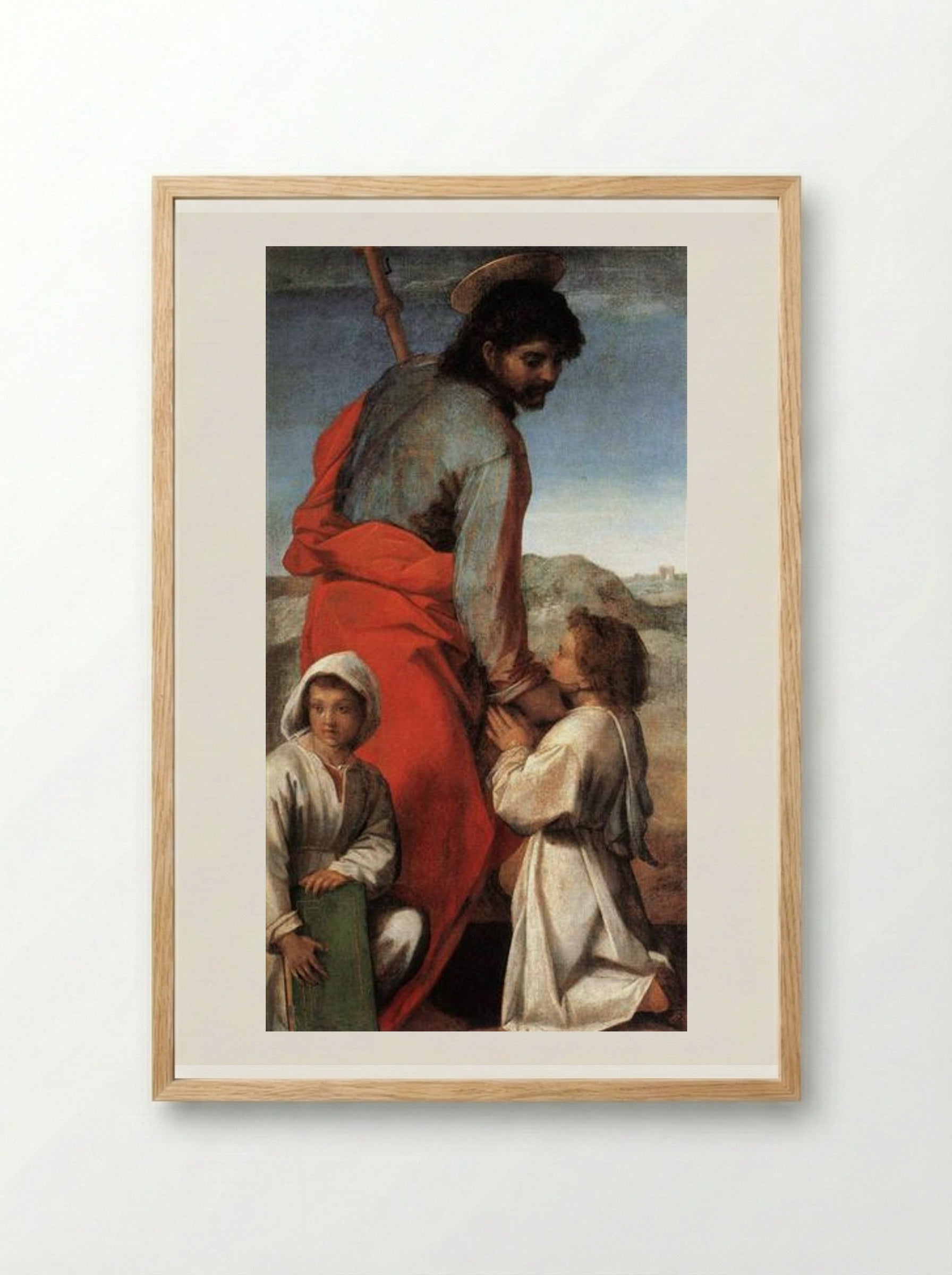 St. James with Two Children - Andrea del Sarto - Framed Print Wood