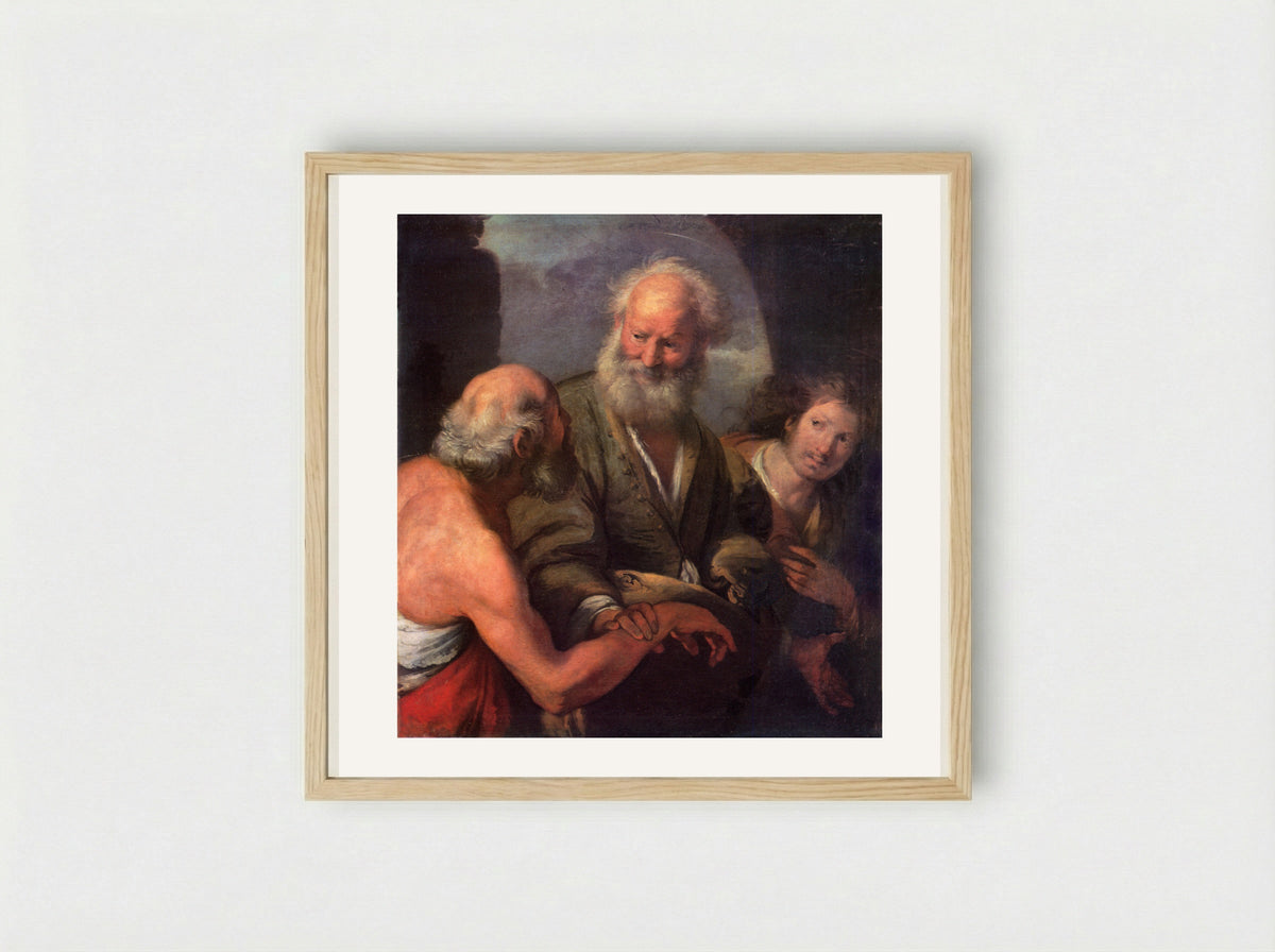 St. Peter Cures the Lame Beggar - Bernardo Strozzi - Framed Print Wood