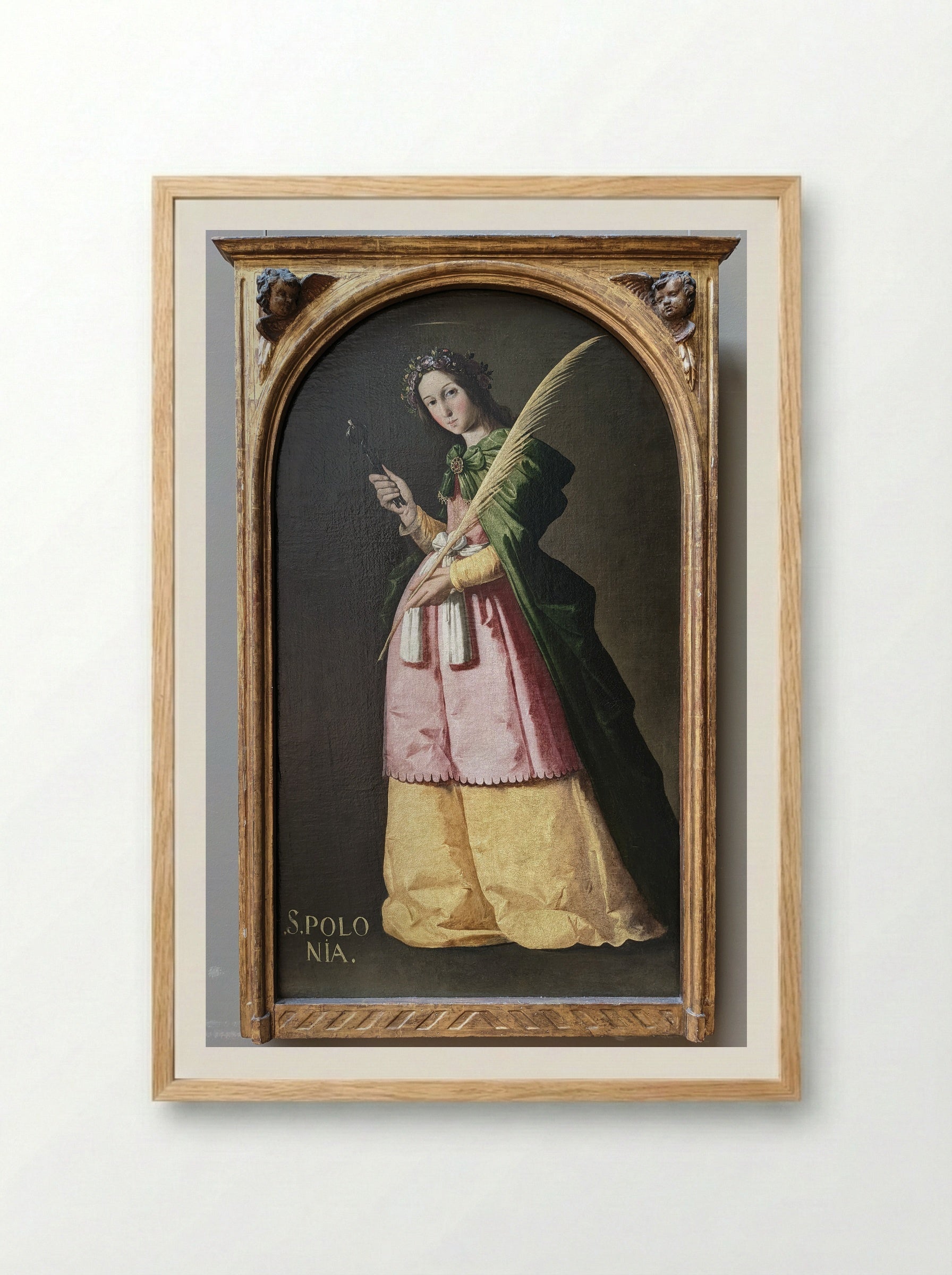 St. Apollonia - Francisco de Zurbarán - Framed Print Wood