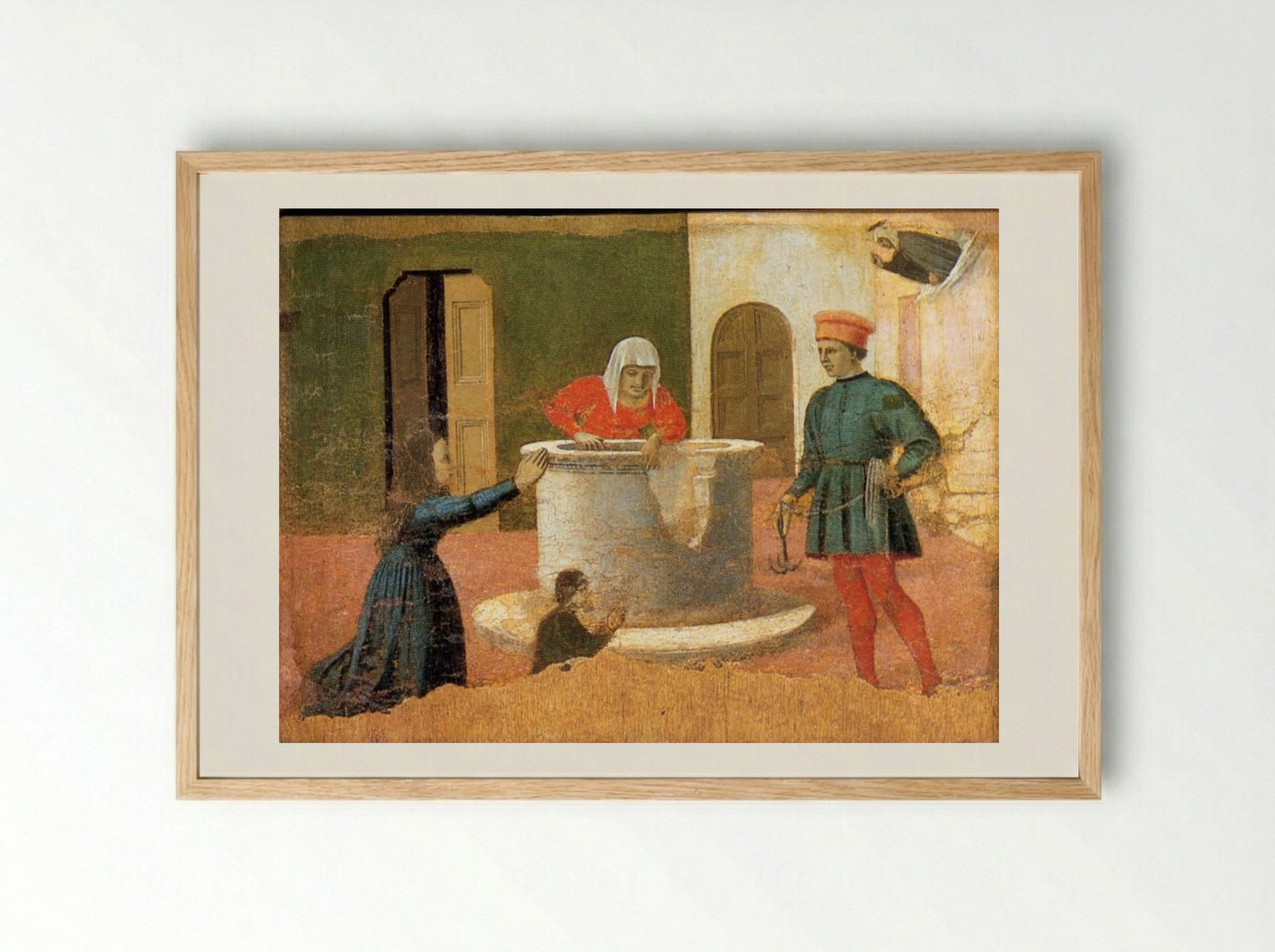 St. Elizabeth Saves a Boy - Piero della Francesca - Framed Print Wood