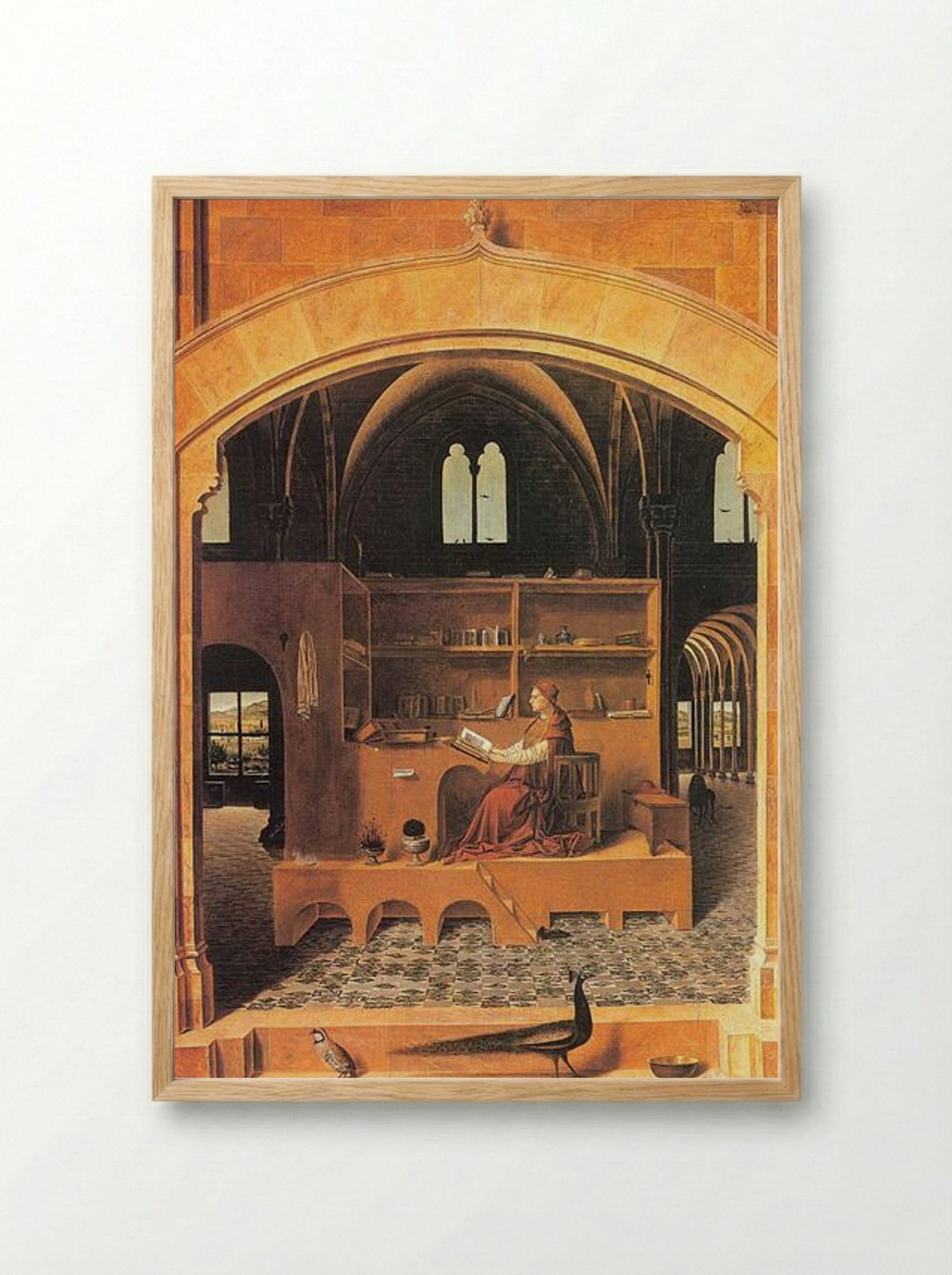 St. Jerome in His Study - Antonello da Messina - Framed Print Wood
