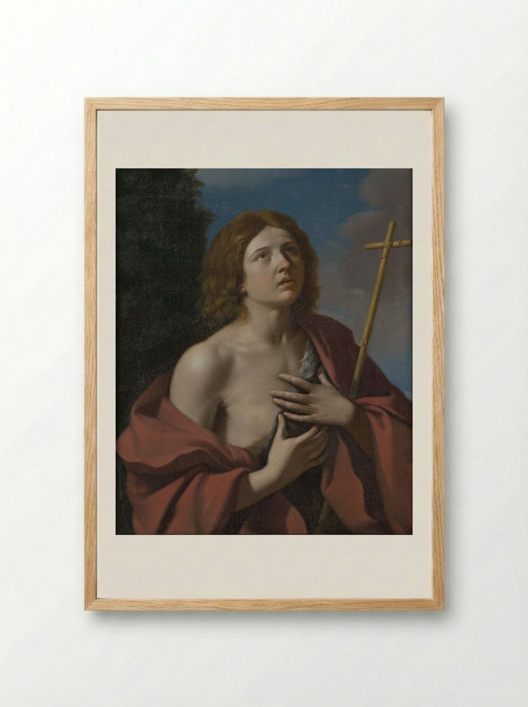 St. John the Baptist - Guercino - Framed Print Wood