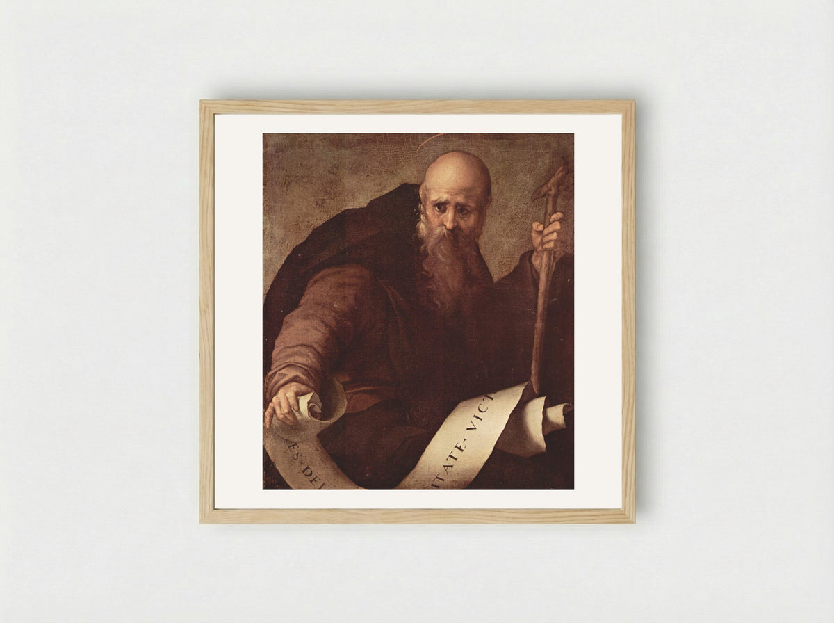 St. Anthony Abbot - Jacopo Pontormo - Framed Print Wood