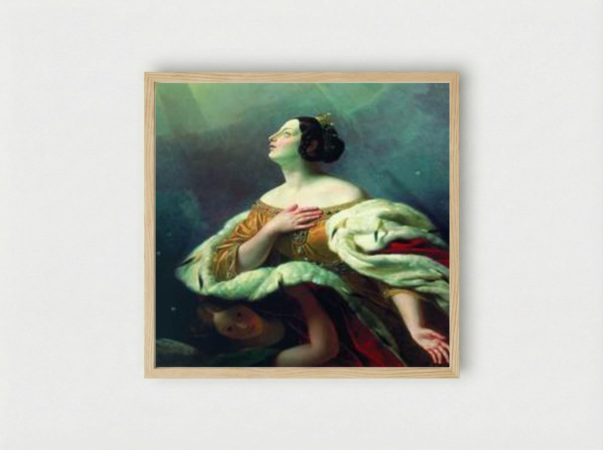 St. Alexandra - Karl Bryullov - Framed Print Wood