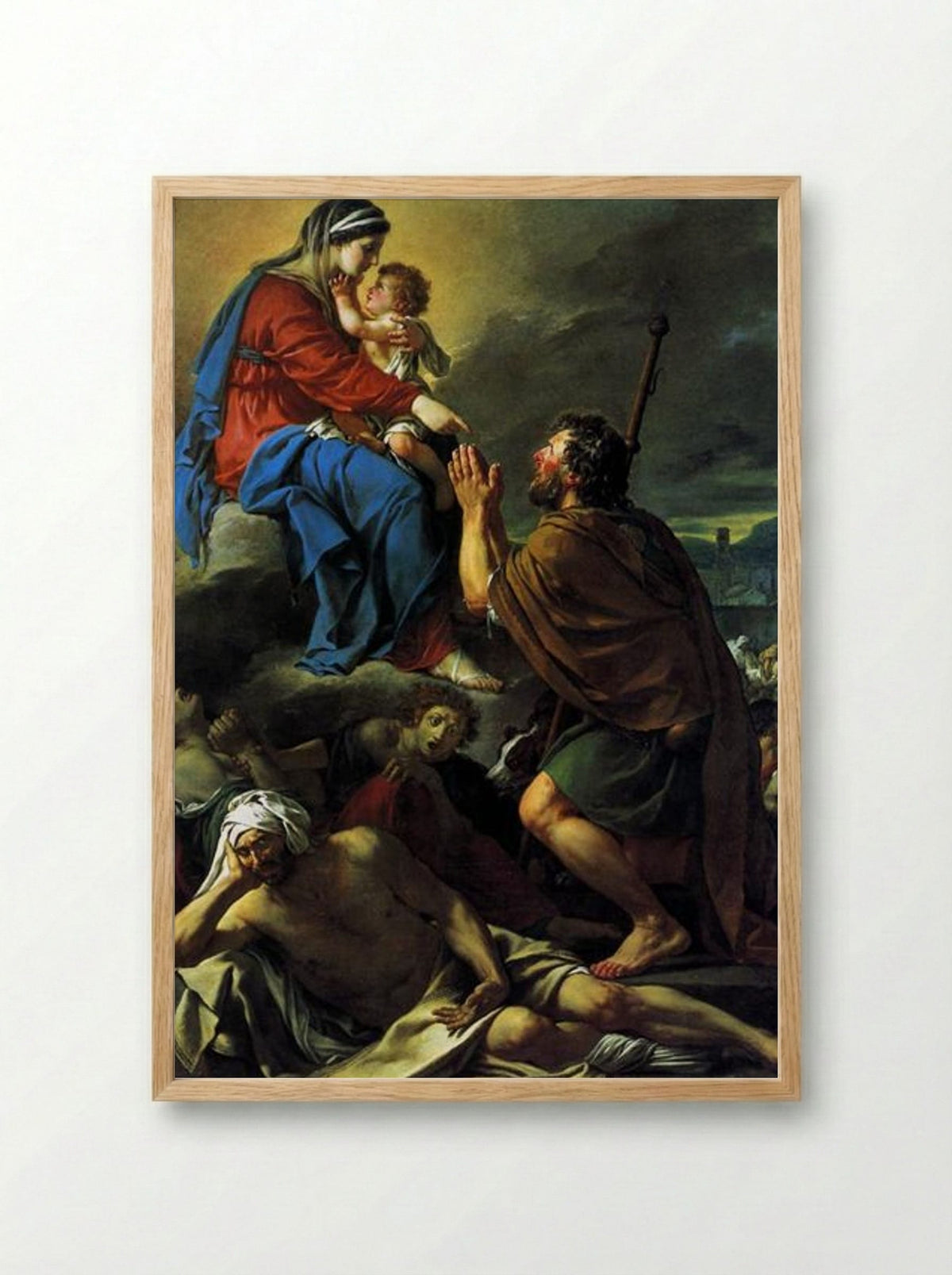 St. Roch Praying to the Virgin for an End to the Plague - Jacques-Louis David - Framed Print Wood