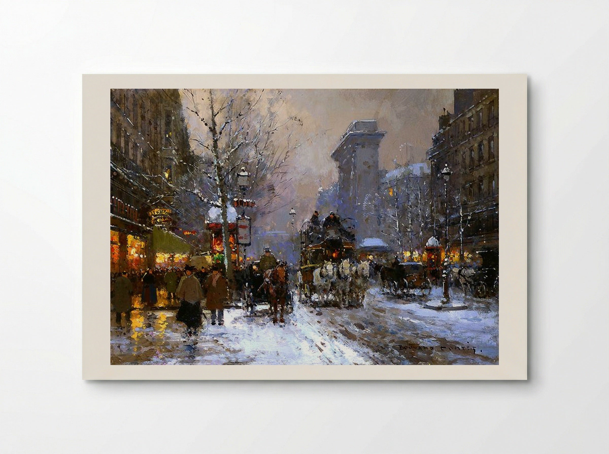 St. Denis, Winter - Edouard Cortes - Poster