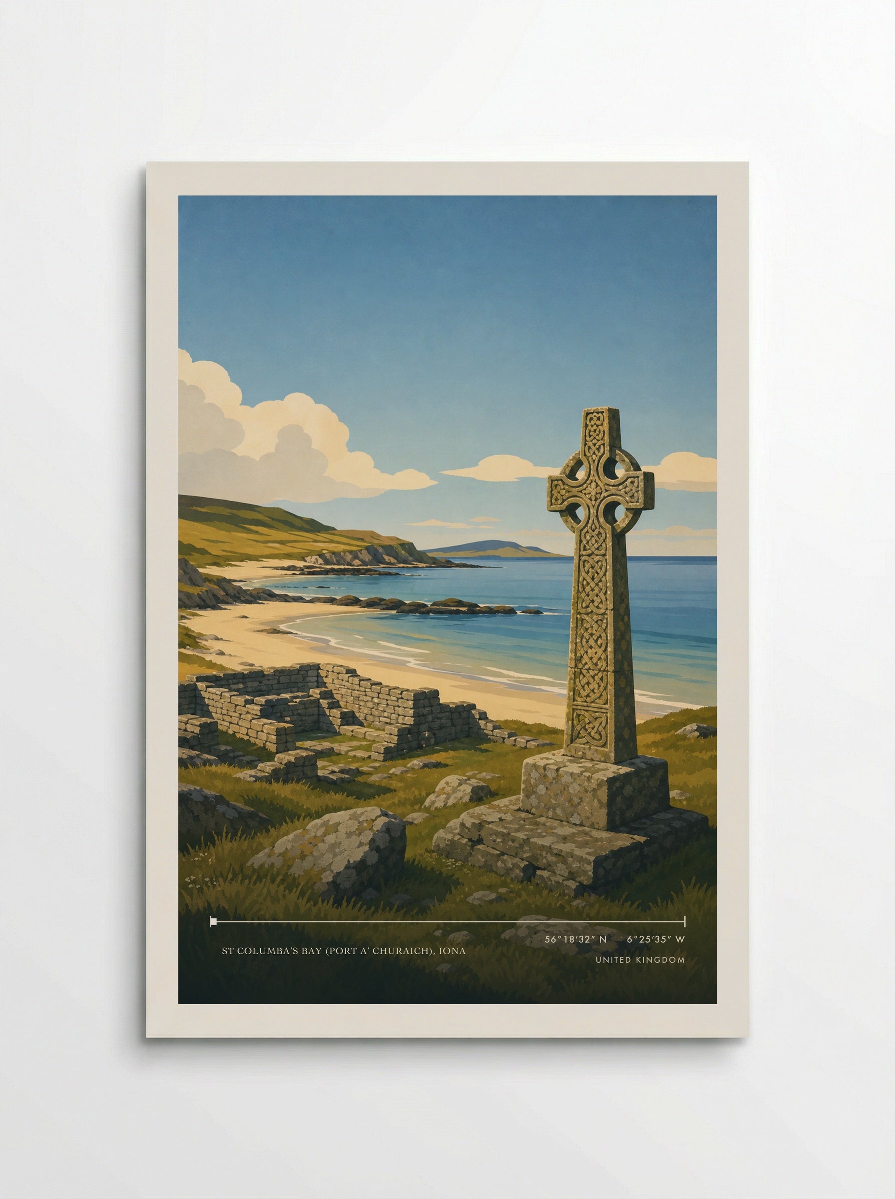St. Columba's landing point United Kingdom Travel Poster - Poster