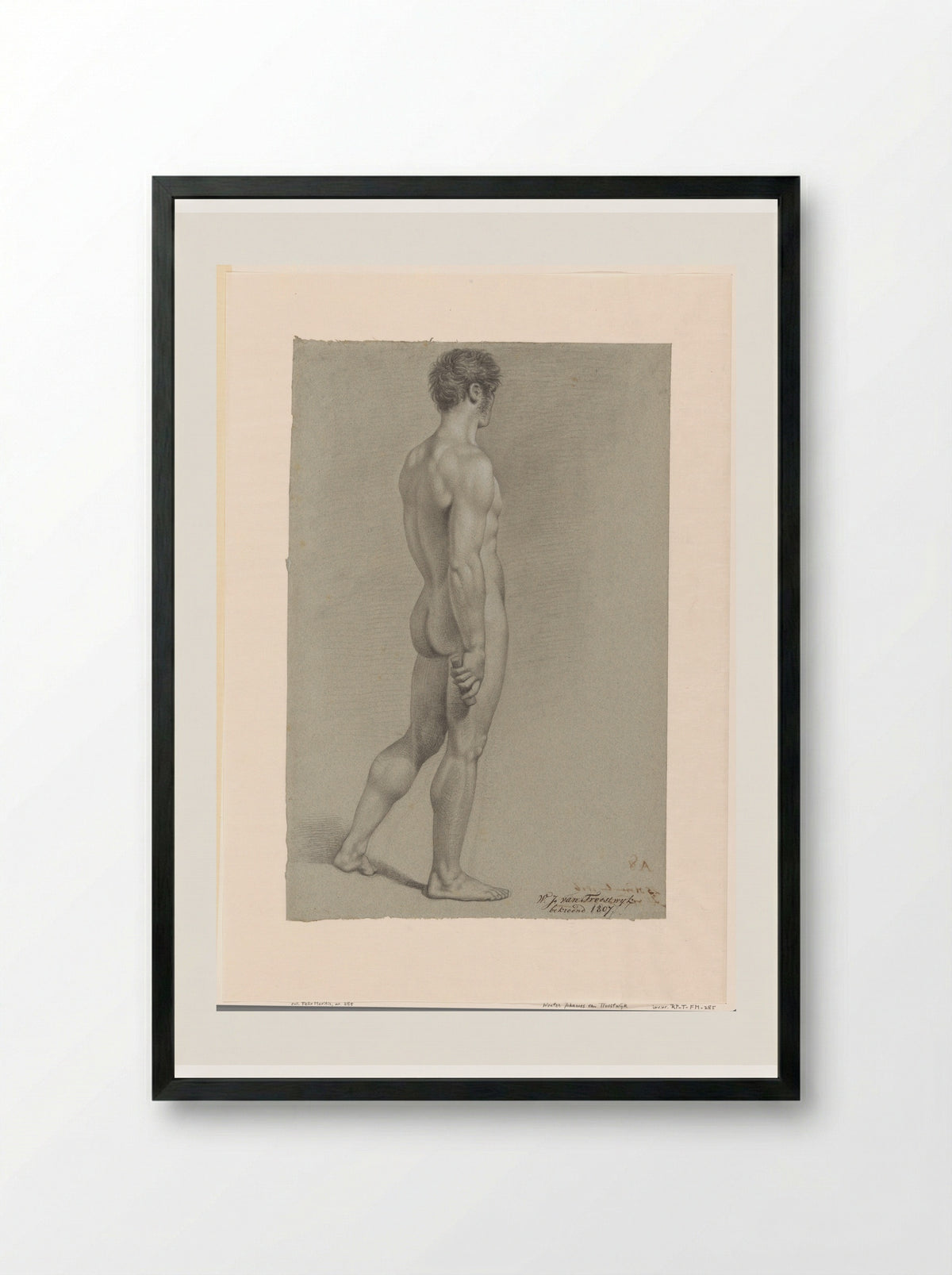 Staand mannelijk naakt, naar rechts - Wouter Johannes van Troostwijk - Framed Print Black