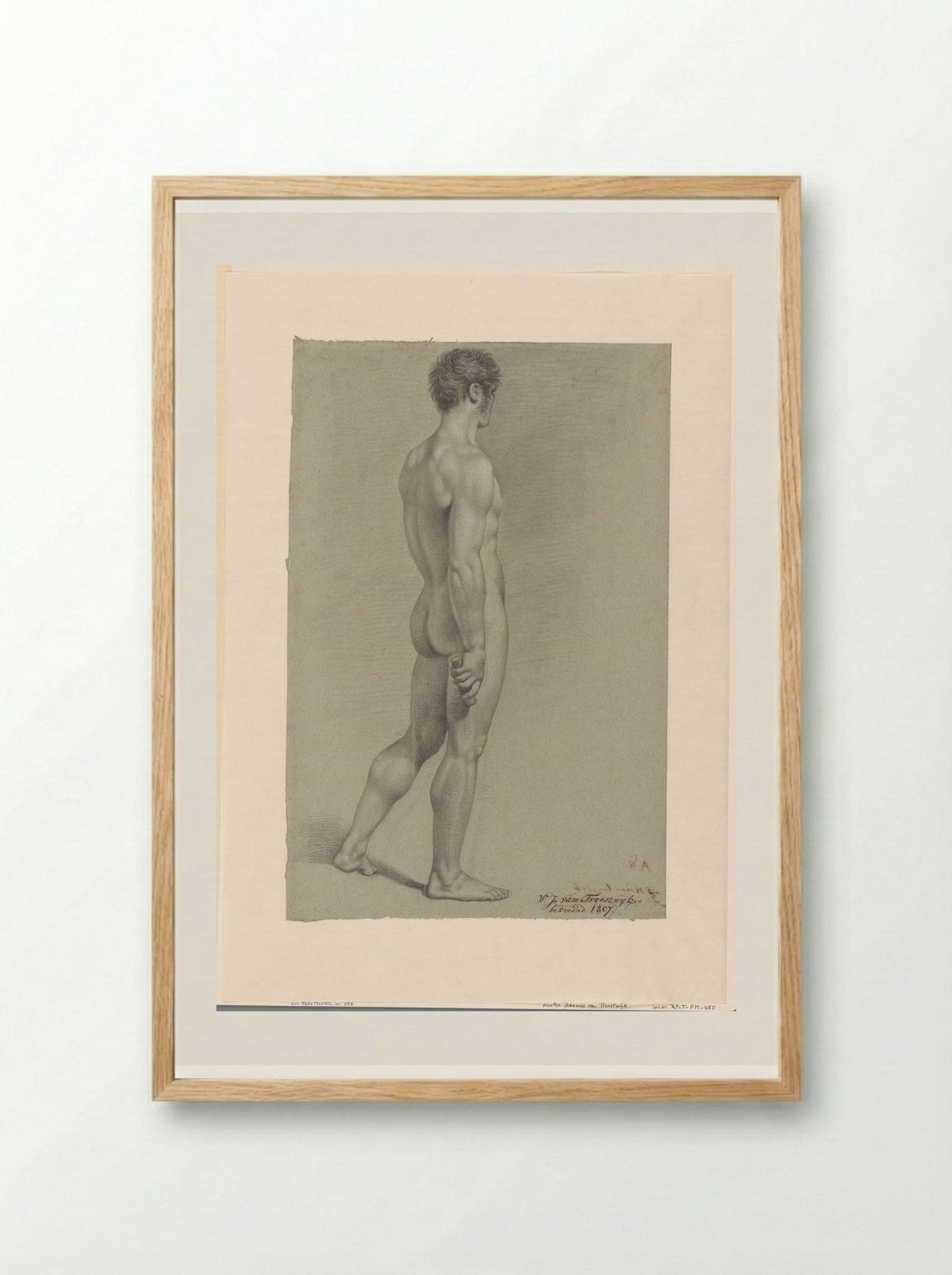 Staand mannelijk naakt, naar rechts - Wouter Johannes van Troostwijk - Framed Print Wood