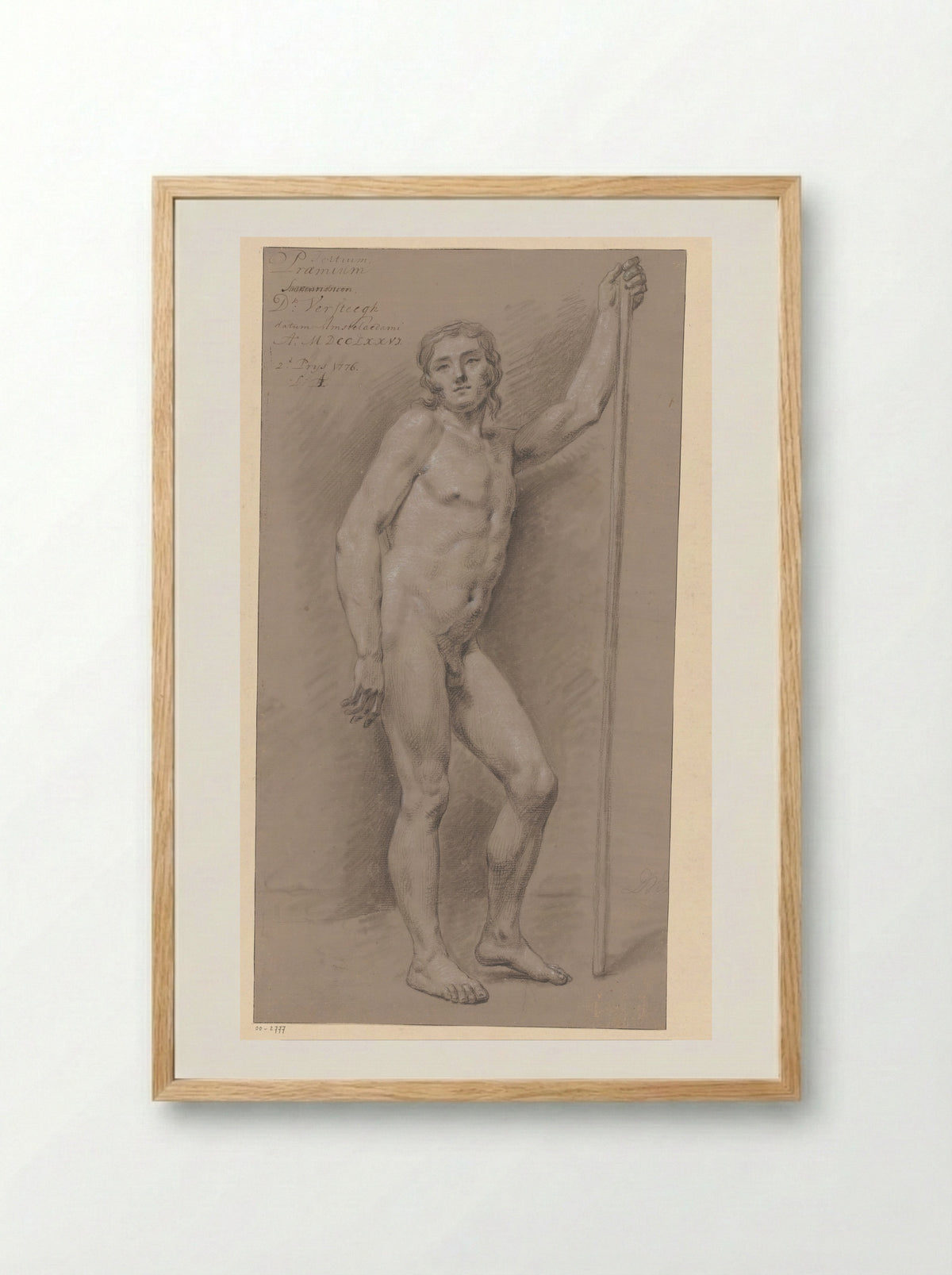 Staand mannelijk naakt, van voren gezien (2e prijs 1776) - Dirk Versteegh - Framed Print Wood