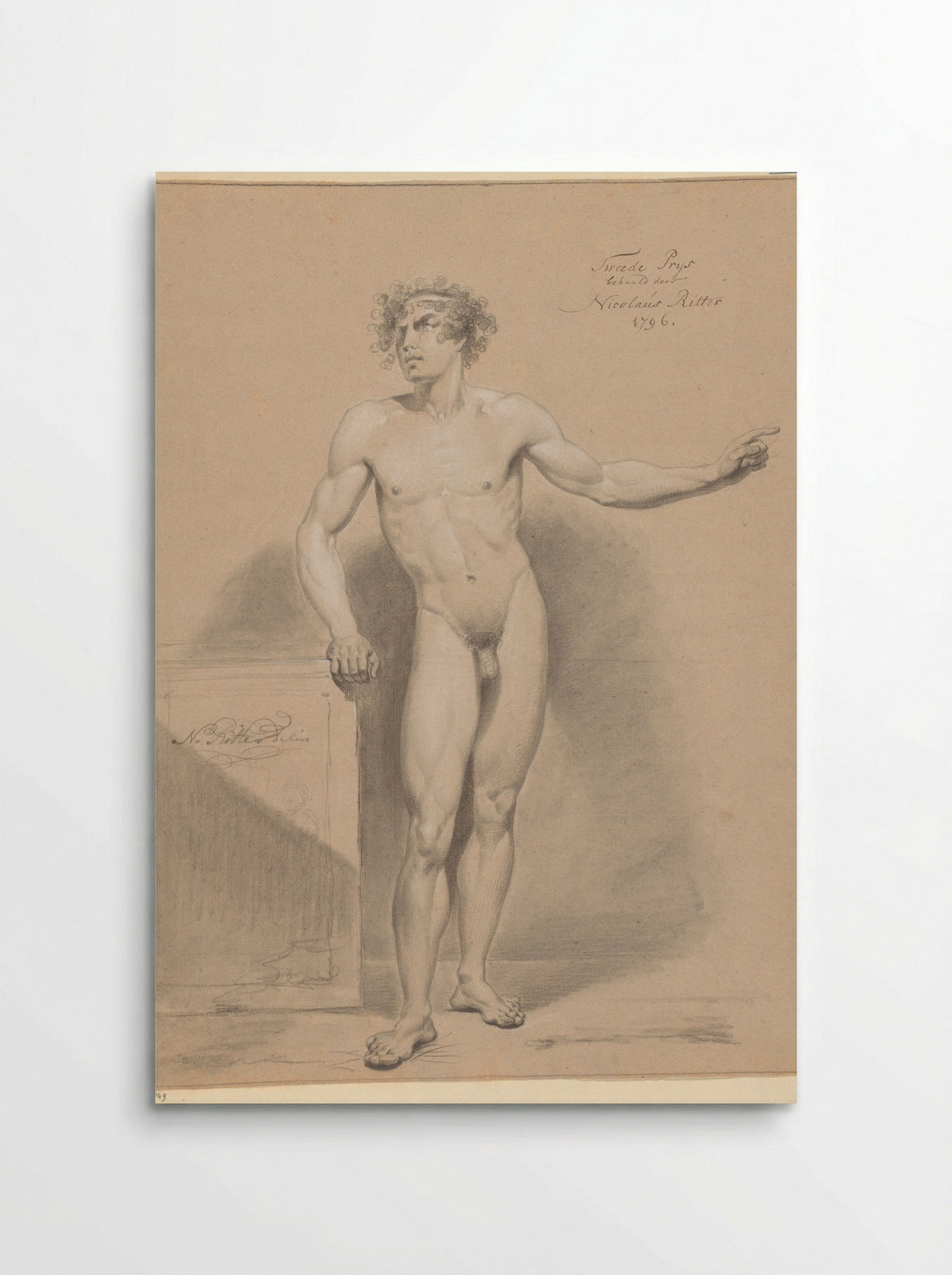 Staand mannelijk naakt, van voren gezien - Nicolaus Ritter jr. - Poster