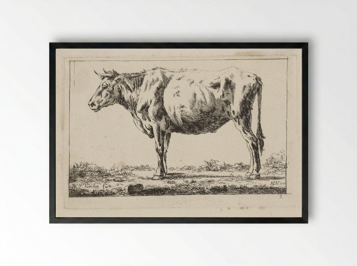 Staand rund, naar links - Jacob Elias van Varelen - Framed Print Black