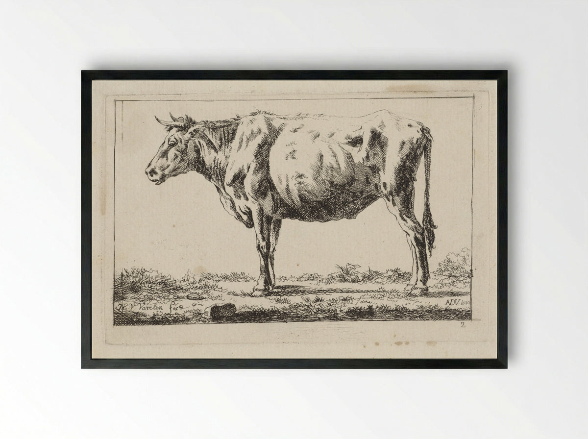 Staand rund, naar links - Jacob Elias van Varelen - Framed Print Black