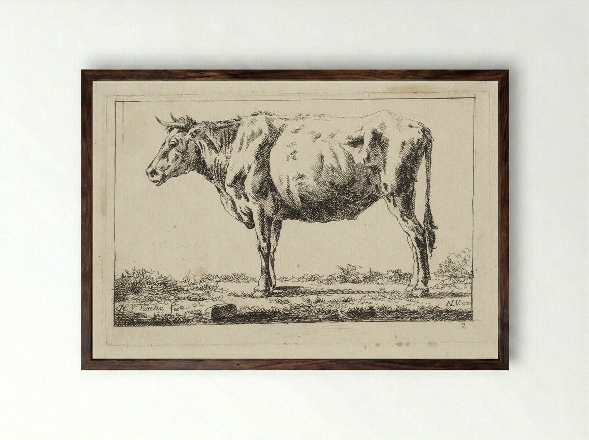 Staand rund, naar links - Jacob Elias van Varelen - Framed Print Dark Wood