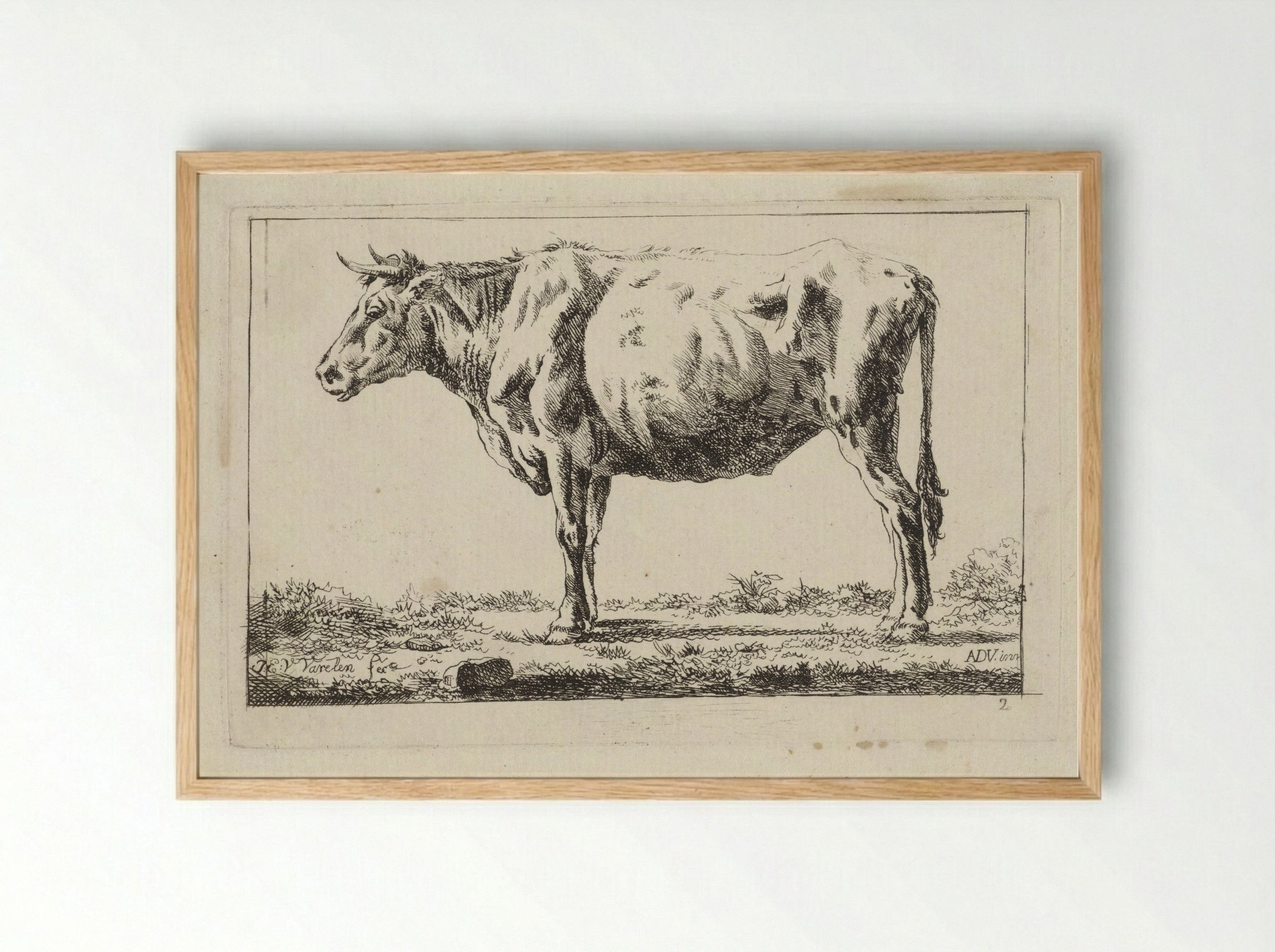 Staand rund, naar links - Jacob Elias van Varelen - Framed Print Wood
