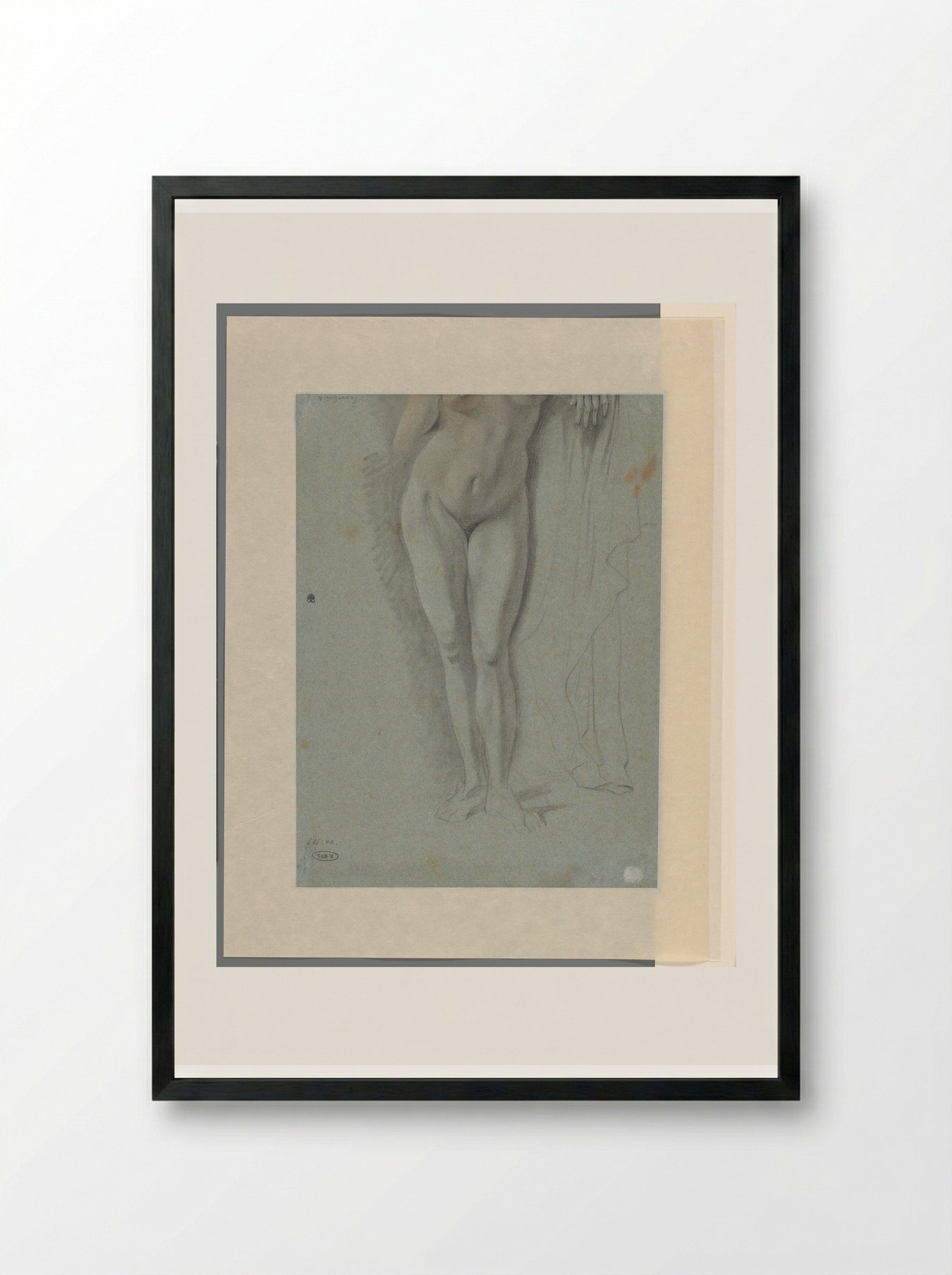 Staand vrouwelijk naakt, tot aan de borsten - Wouter Johannes van Troostwijk - Framed Print Black