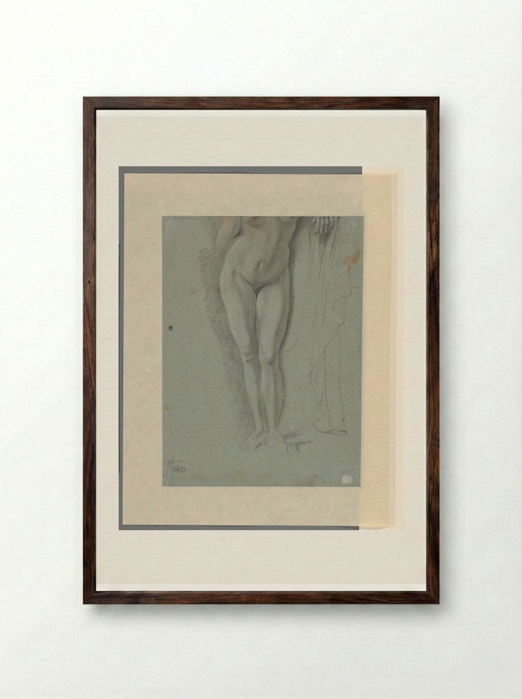 Staand vrouwelijk naakt, tot aan de borsten - Wouter Johannes van Troostwijk - Framed Print Dark Wood