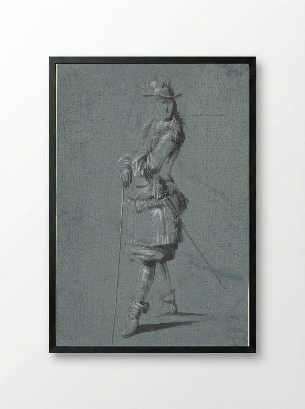 Staande Cavalier - Jacob Weyer - Framed Print Black