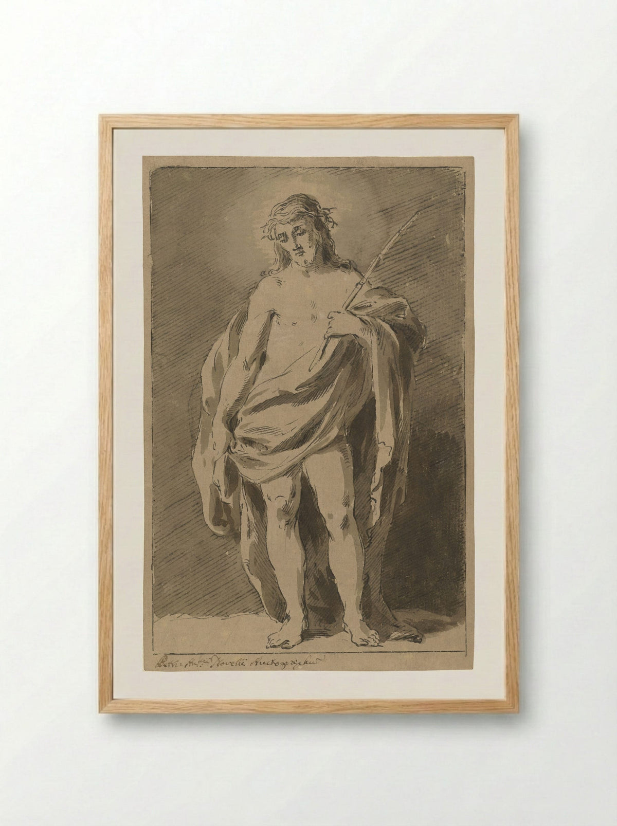 Staande Christus als Man van Smarten - Pietro Antonio III Novelli - Framed Print Wood