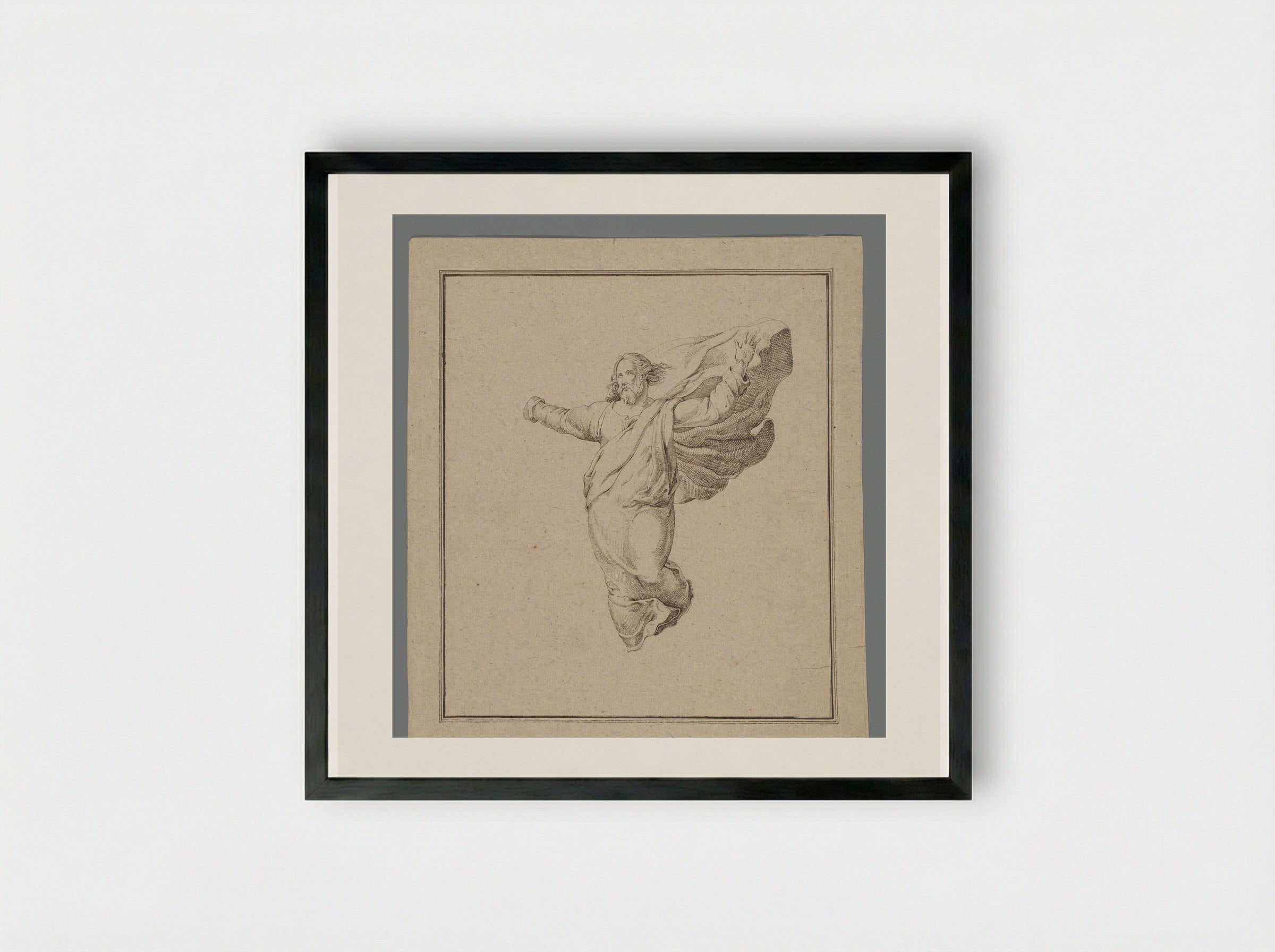 Staande Christus met opgeheven armen - David Pièrre Giottino Humbert de Superville - Framed Print Black