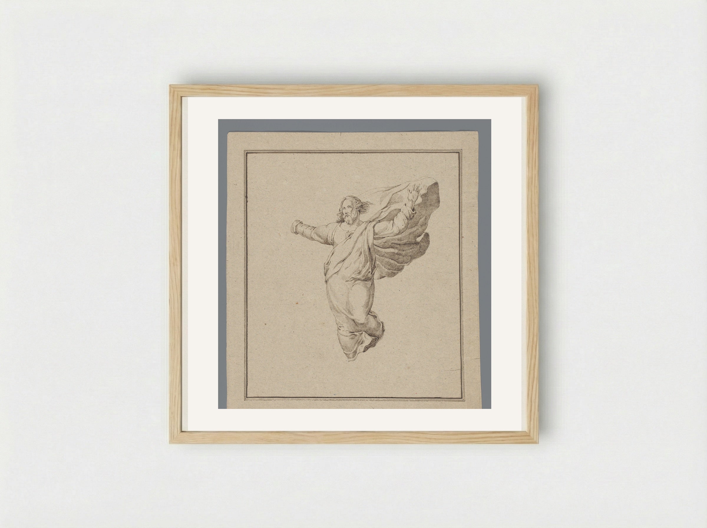 Staande Christus met opgeheven armen - David Pièrre Giottino Humbert de Superville - Framed Print Wood