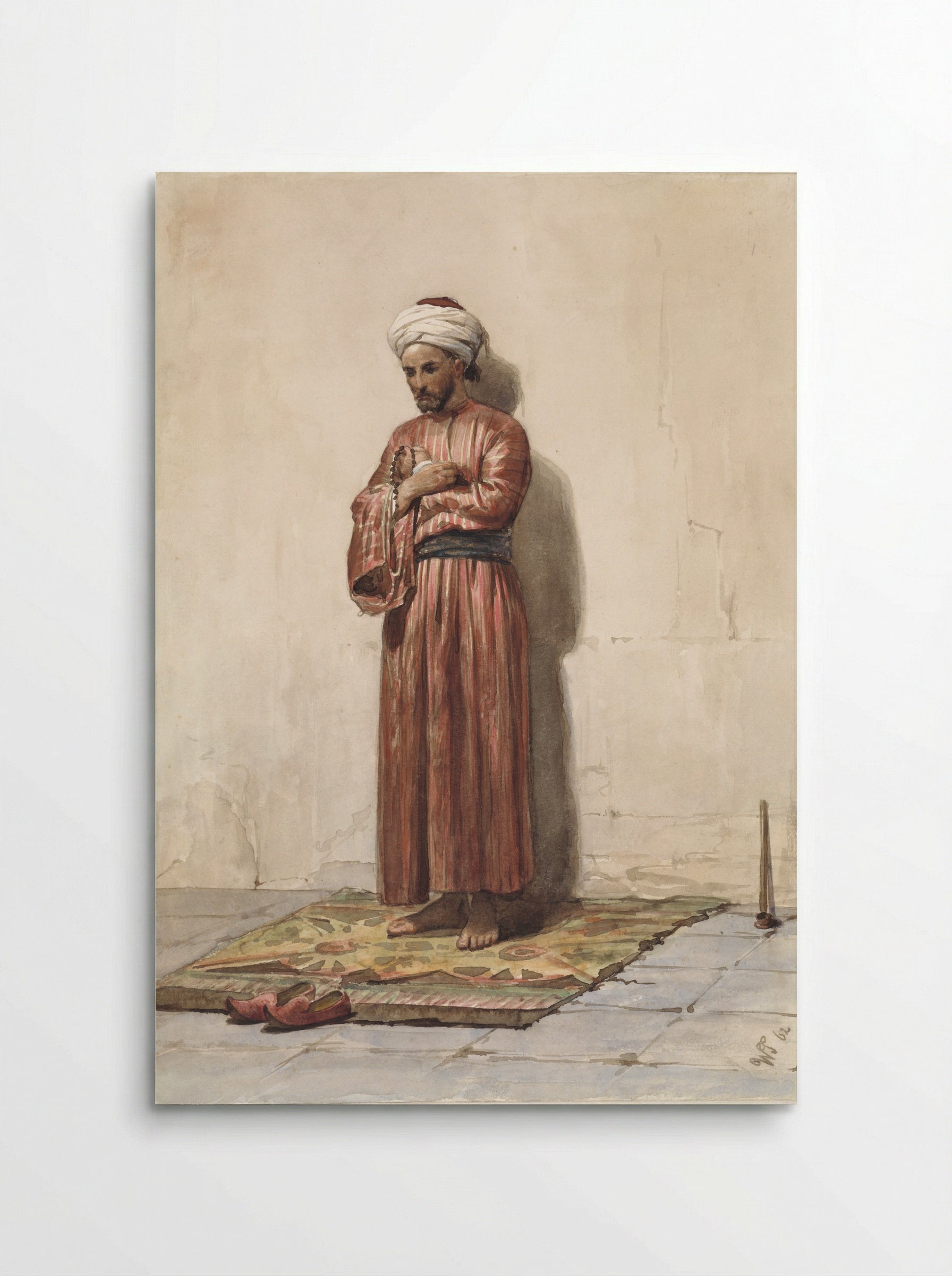 Staande Egyptenaar met gebedskrans - Willem de Famars Testas - Poster
