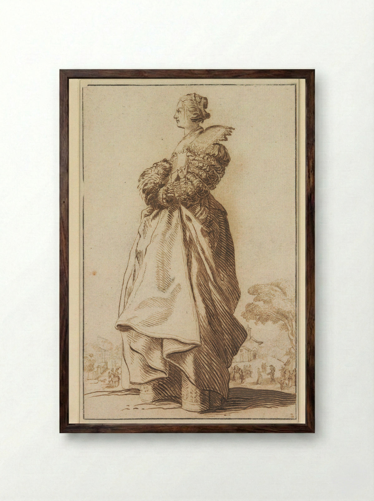 Staande dame, naar links - Antoon Overlaet - Framed Print Dark Wood