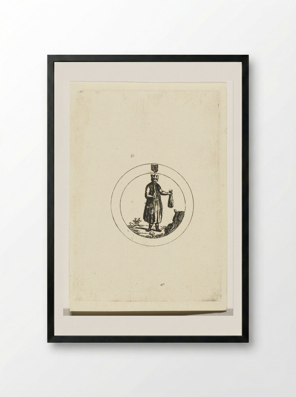 Staande figuur in een cirkel - Anthonie van den Bos - Framed Print Black