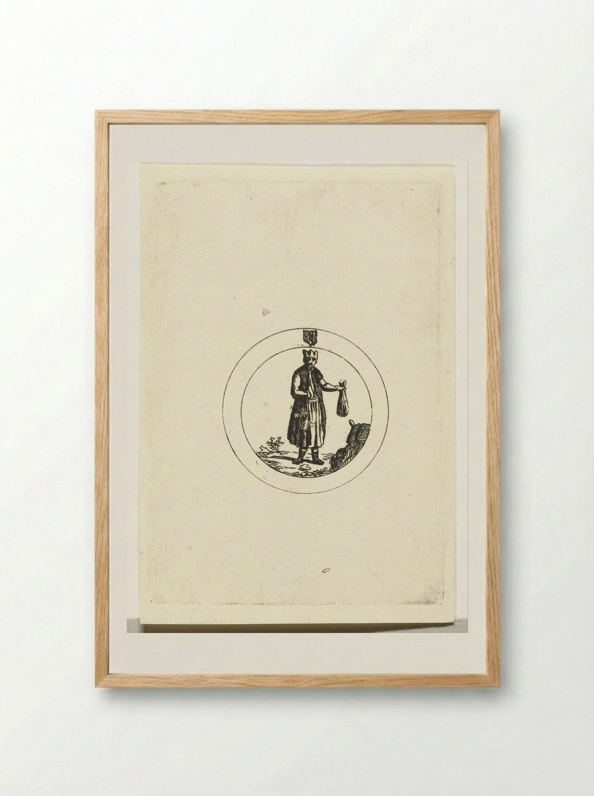 Staande figuur in een cirkel - Anthonie van den Bos - Framed Print Wood