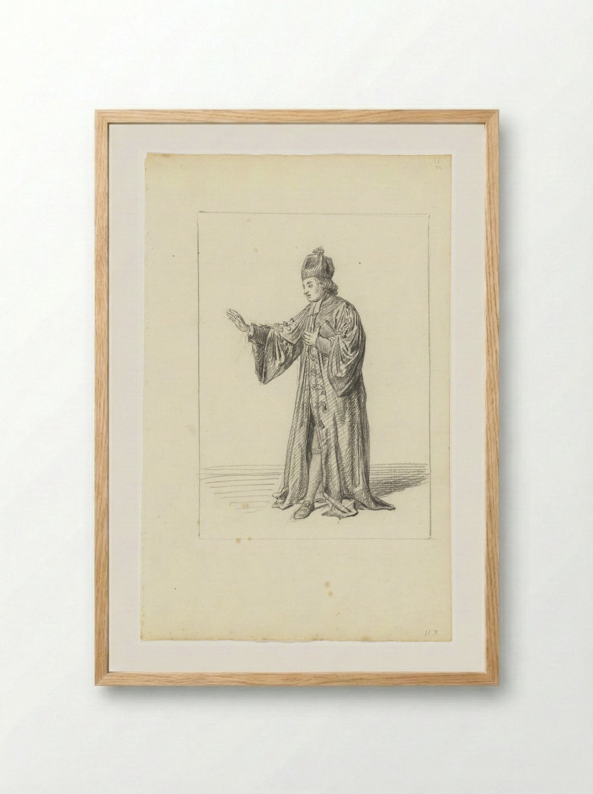 Staande geestelijke, met opgeheven arm - Nicolaes Muys - Framed Print Wood