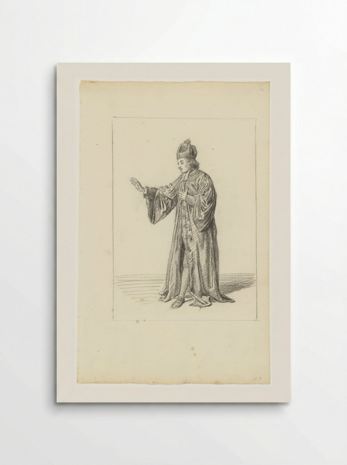 Staande geestelijke, met opgeheven arm - Nicolaes Muys - Poster