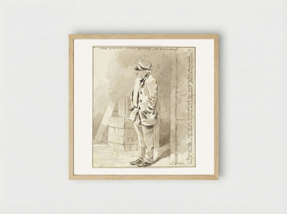 Staande jongeman - Pieter van Loon - Framed Print Wood