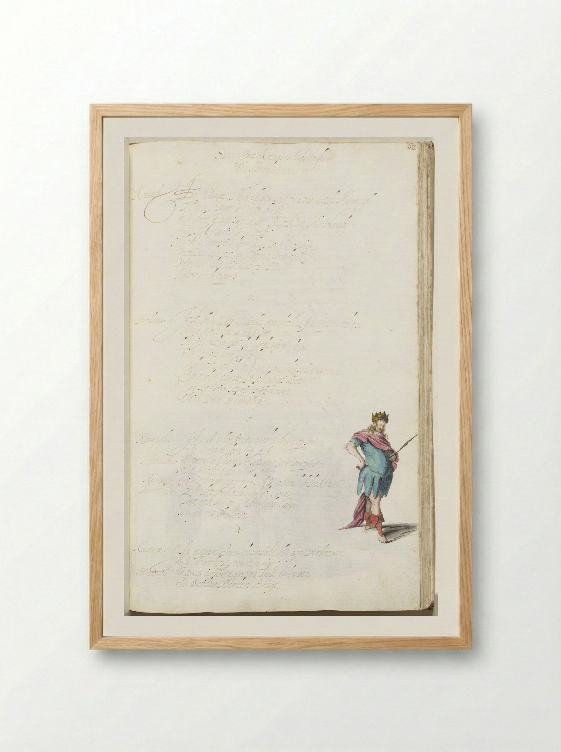 Staande koning - Gesina ter Borch - Framed Print Wood