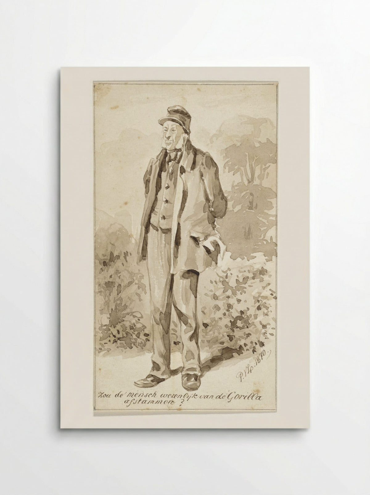 Staande man met bakkebaarden - Pieter van Loon - Poster