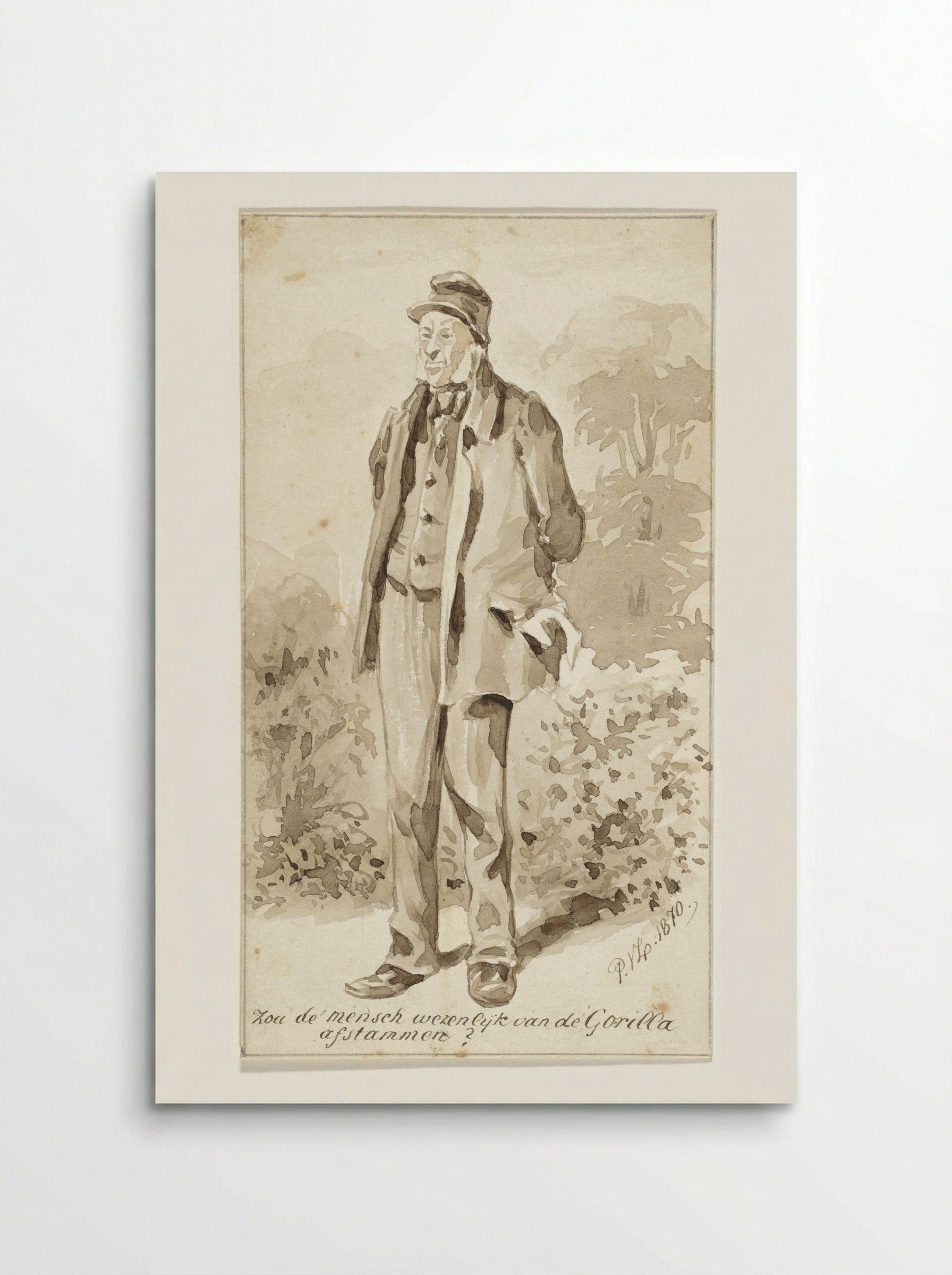 Staande man met bakkebaarden - Pieter van Loon - Poster