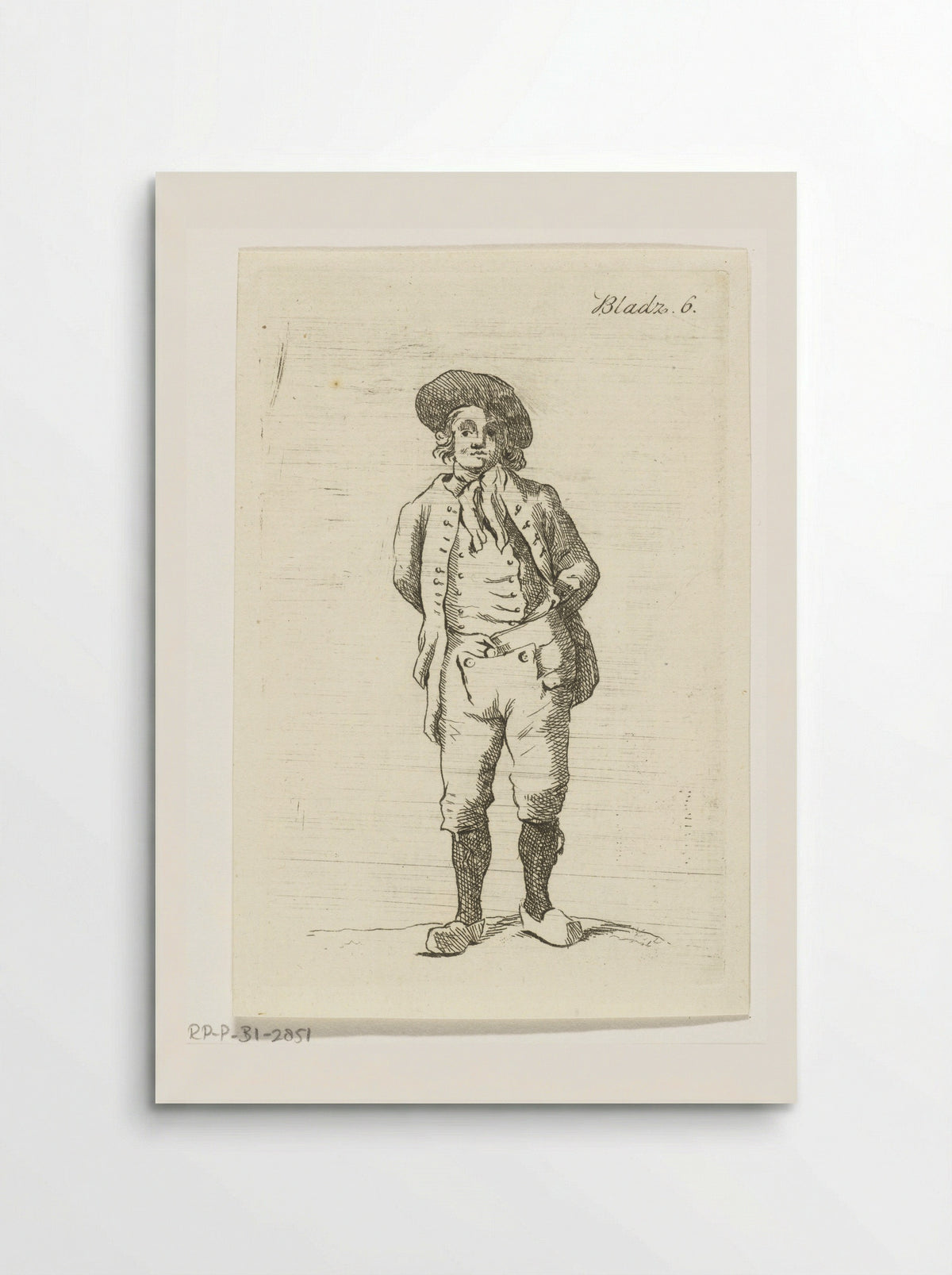 Staande man met klompen aan - Anthonie van den Bos - Poster