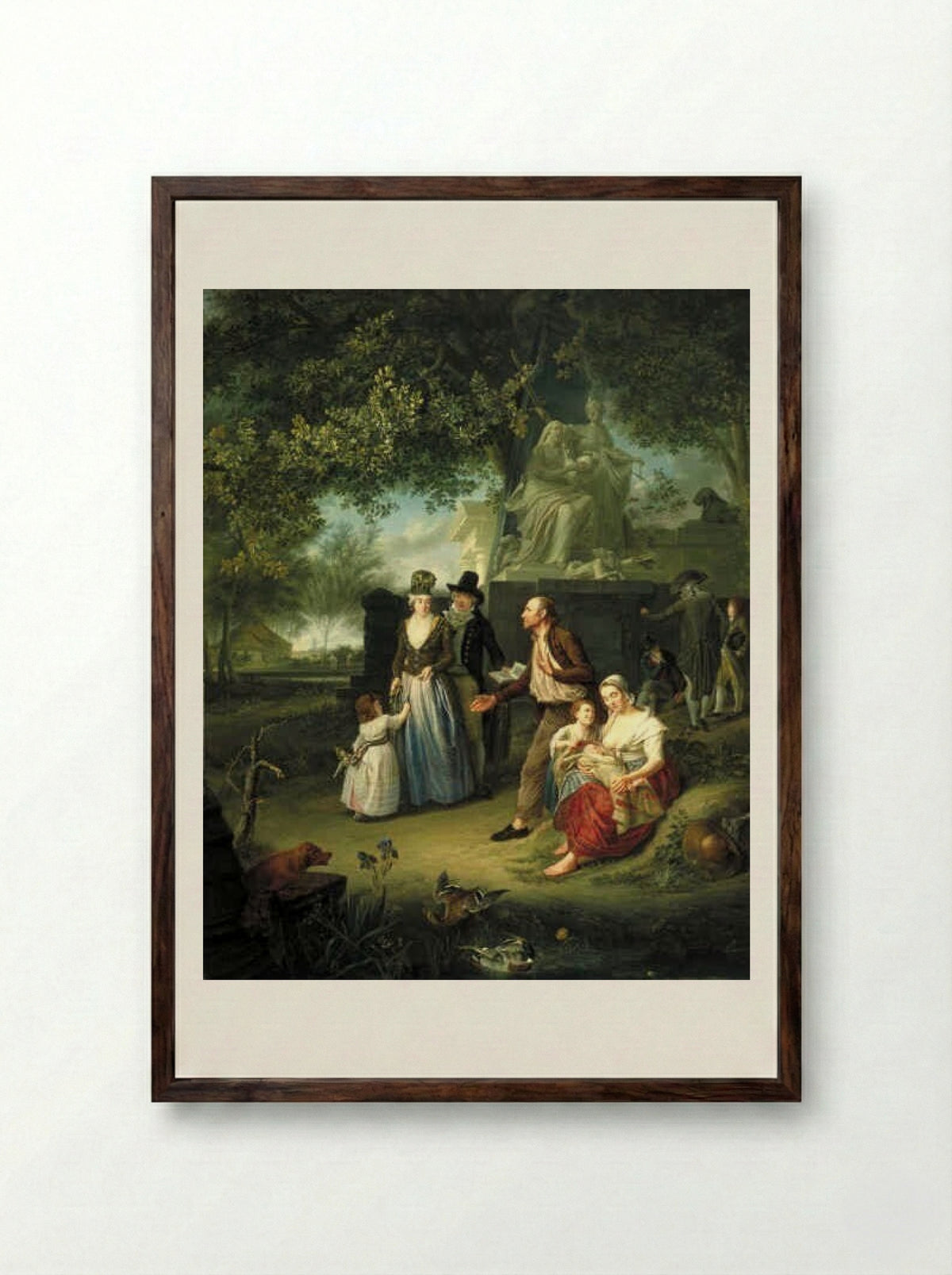Staande man met uitgestoken hand - Nicolaes Muys - Framed Print Dark Wood