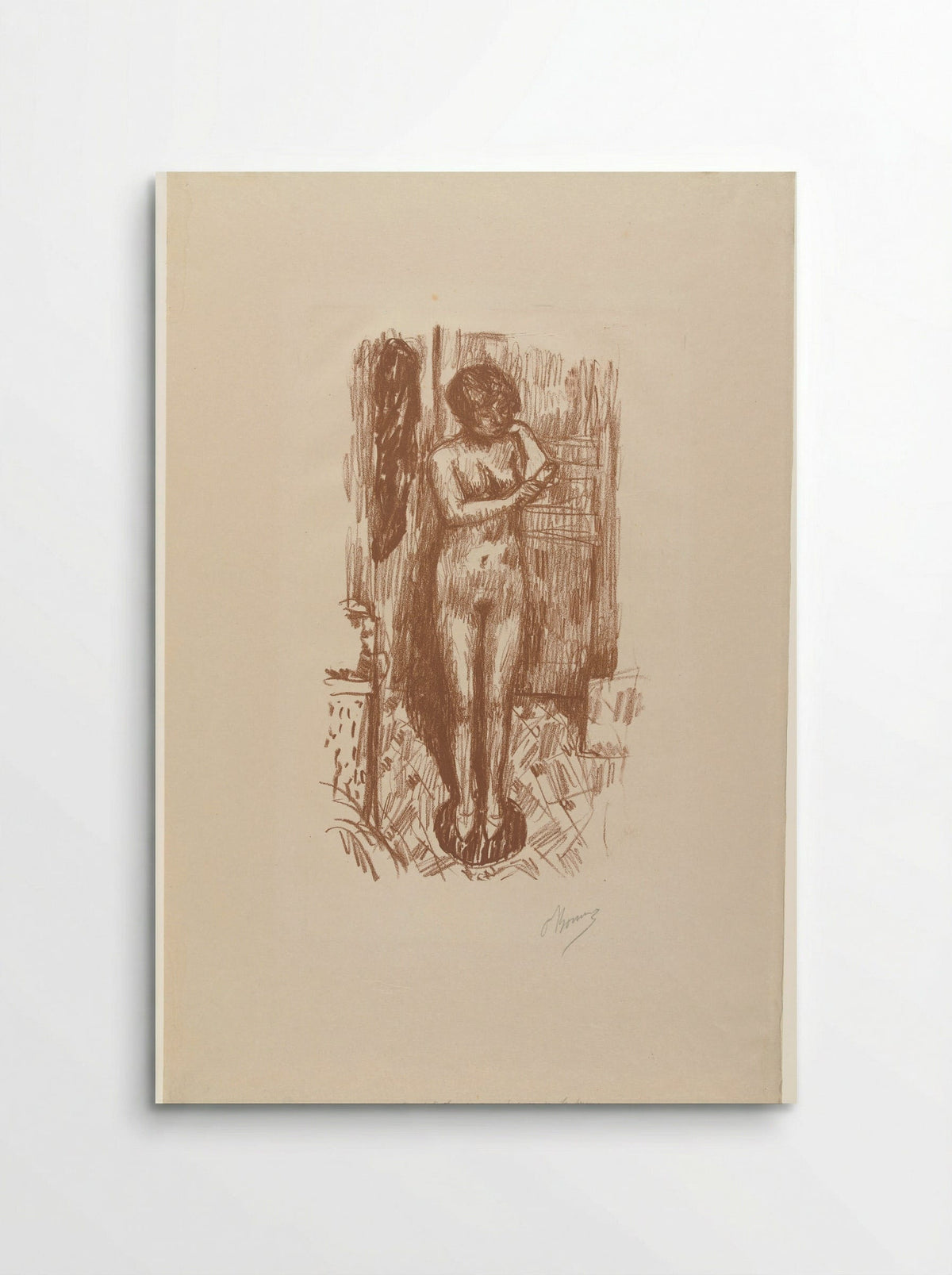 Staande naakte vrouw wast zich - Pierre Bonnard - Poster
