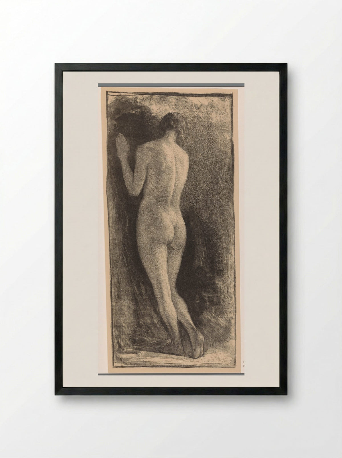 Staande naakte vrouw - Simon Moulijn - Framed Print Black