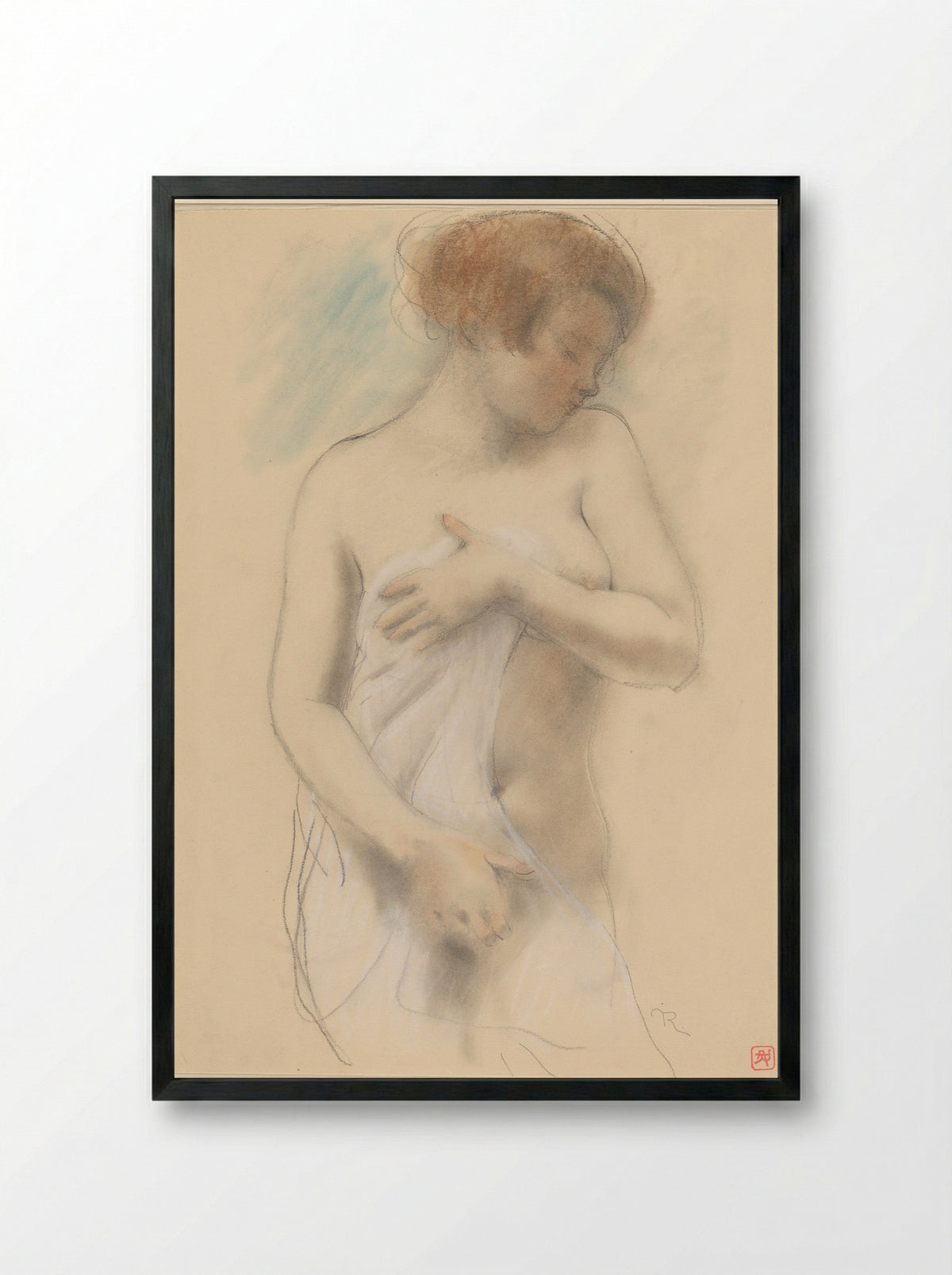 Staande naakte vrouw - Armand Rassenfosse - Framed Print Black