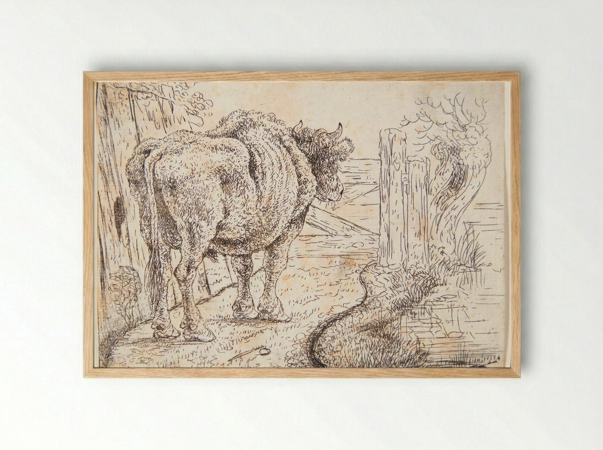 Staande stier - Jan Jansz. den Uyl (II) - Framed Print Wood