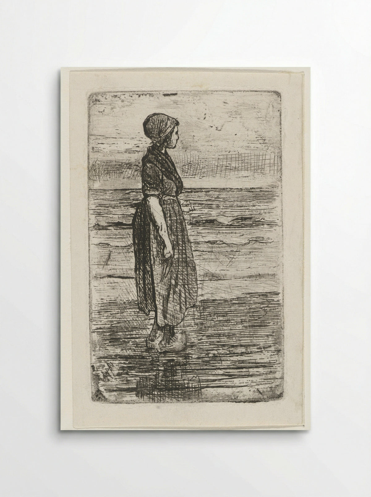 Staande vrouw op het strand - Jozef Israëls - Poster