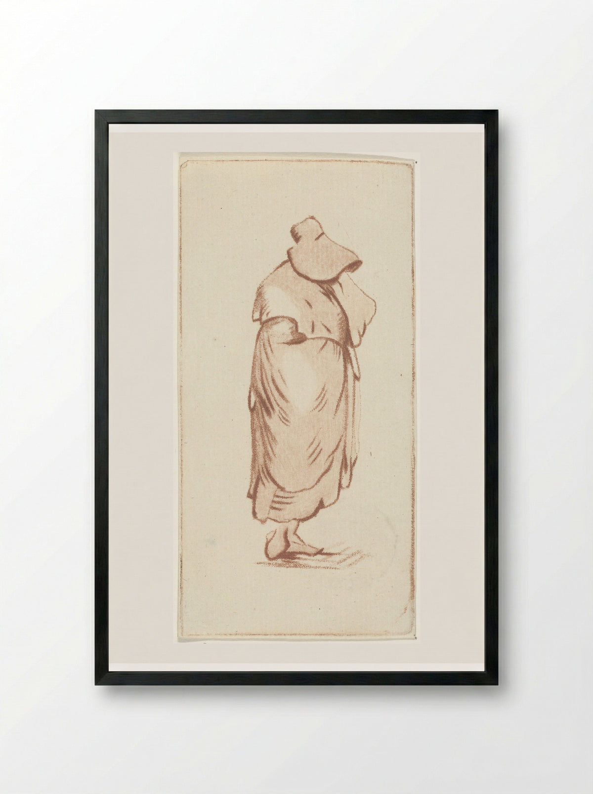 Staande vrouw - Cornelis Ploos van Amstel - Framed Print Black