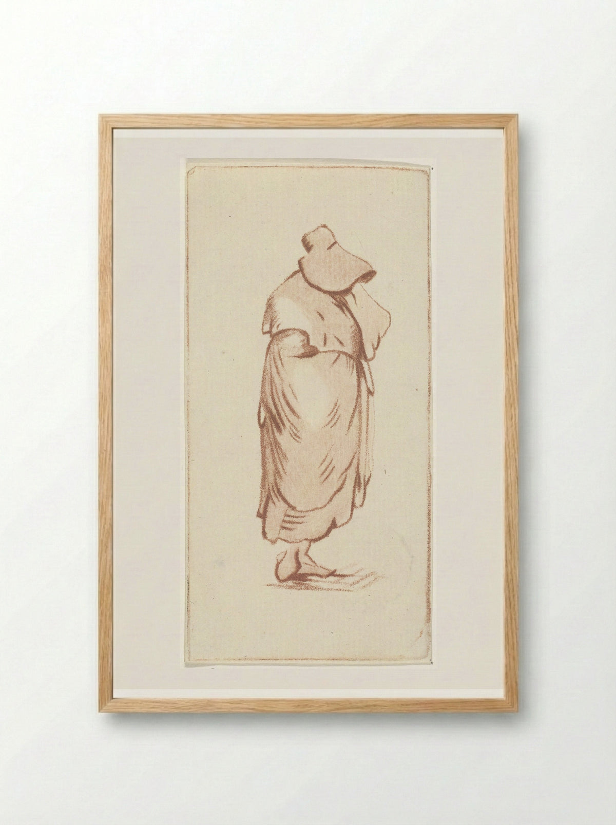 Staande vrouw - Cornelis Ploos van Amstel - Framed Print Wood