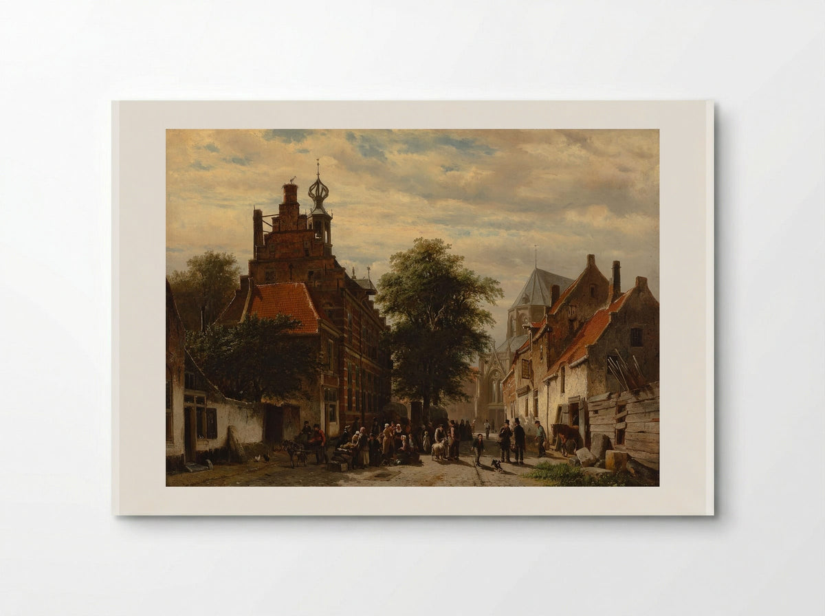 Stadhuis en Markt te Naarden - Cornelis Springer - Poster